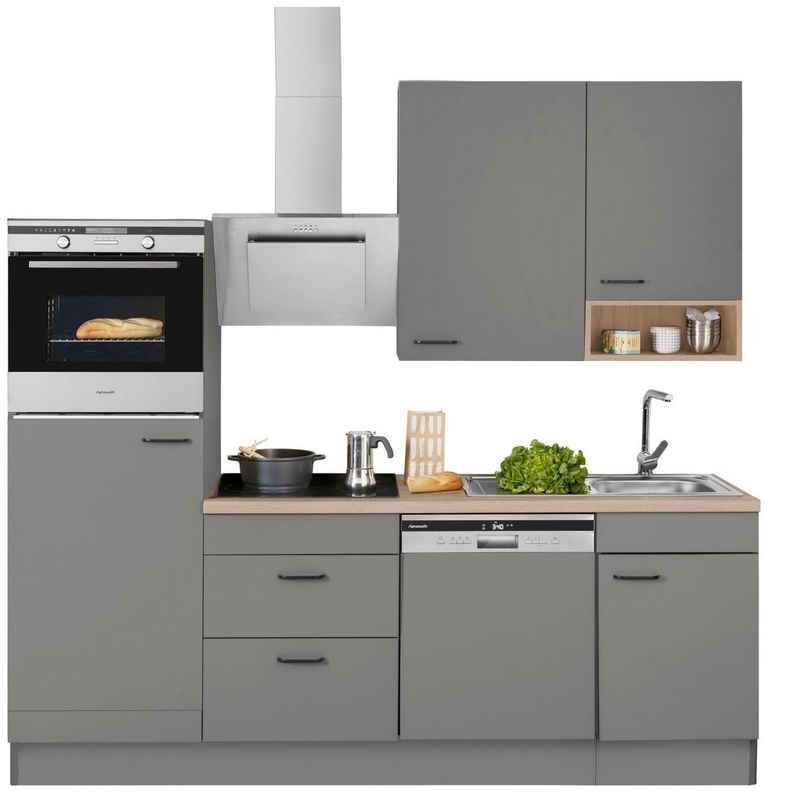 OPTIFIT Küchenzeile Elga, Premium-Küche, Soft-Close-Funktion, großen Vollauszügen, Breite 230 cm