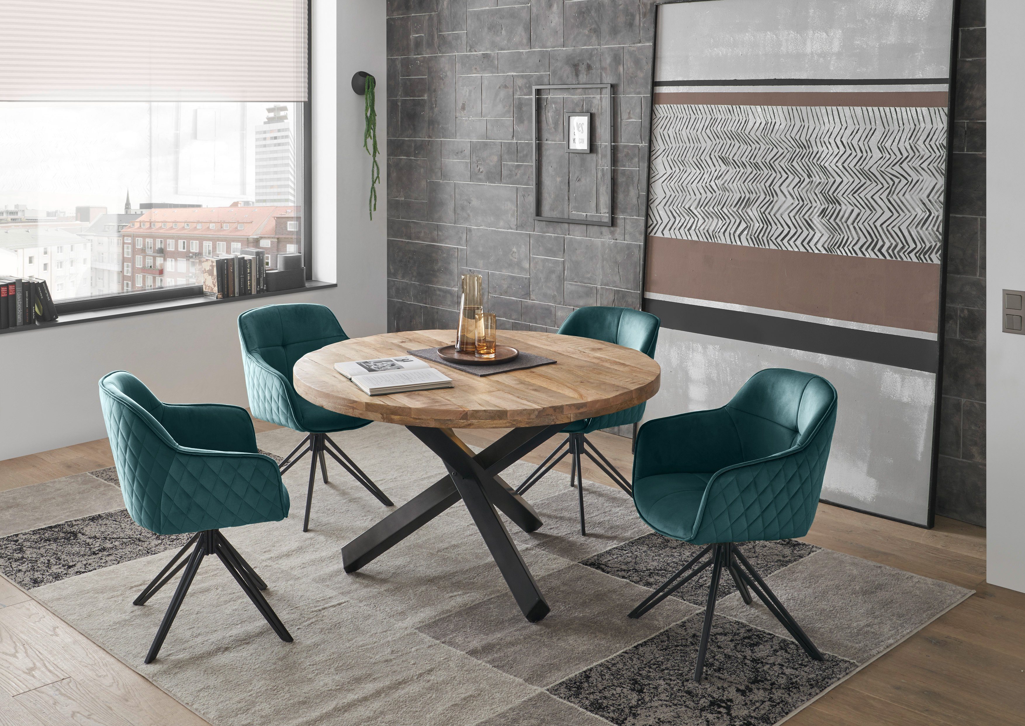 moebel-dich-auf Esszimmer-Set ACE, (Set, Esstisch mit 4 Stühlen), Mango Mas günstig online kaufen