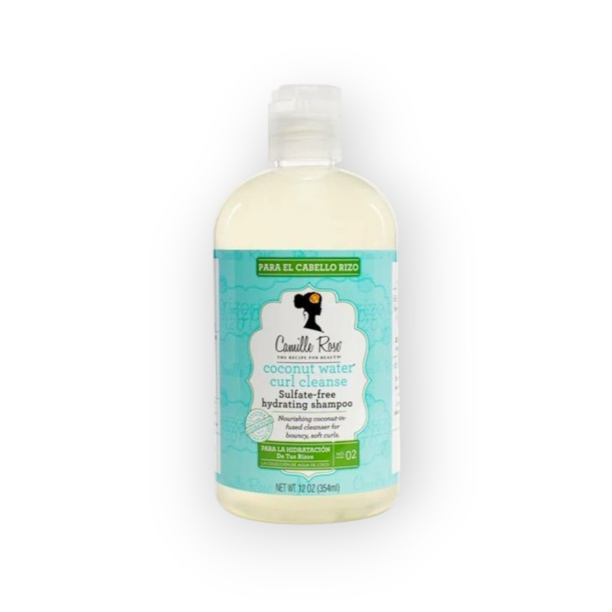 Camille Rose Haarshampoo Coconut Water Curl Cleanse mit Kokosöl 354ml, Sulfatfreies Shampoo für Locken, Leichte reinigende Formulierung