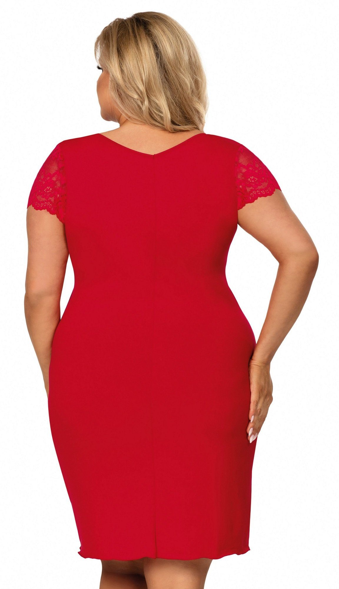 size Linien, betont im plus Donna weibliche rot - Sanduhr-Schnitt Nachthemd