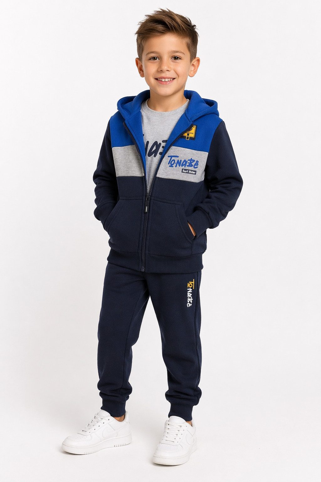 Hessis Jogginganzug Freizeitanzug Trainingsanzug JF209 (Set, 3-tlg., T-Shirt, Jacke und Jogginghose), für Kinder