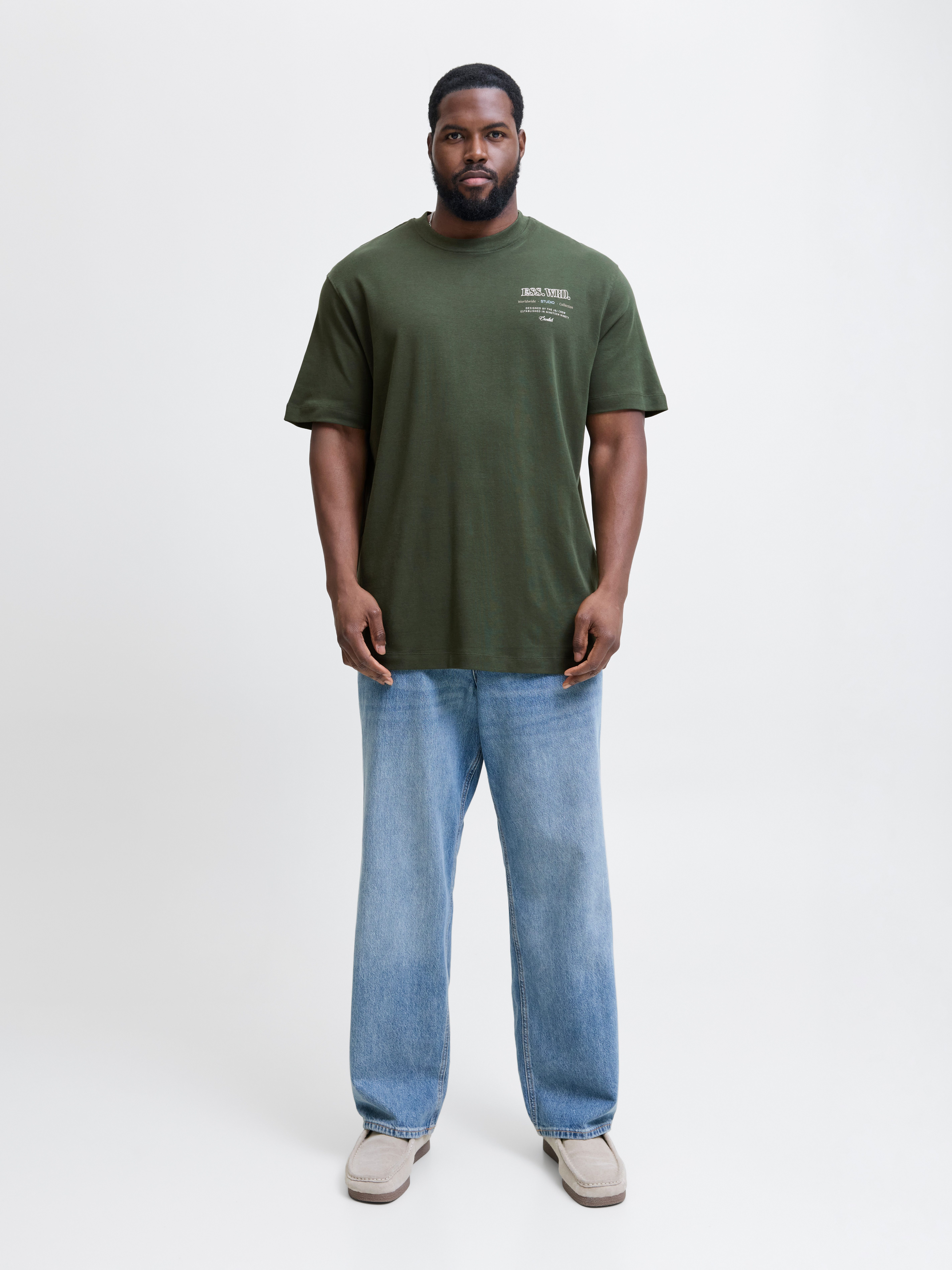 Jack & Jones PlusSize T-Shirt JJEURBAN EDGE STUDIO TEE SS SN PLS mit Logobranding