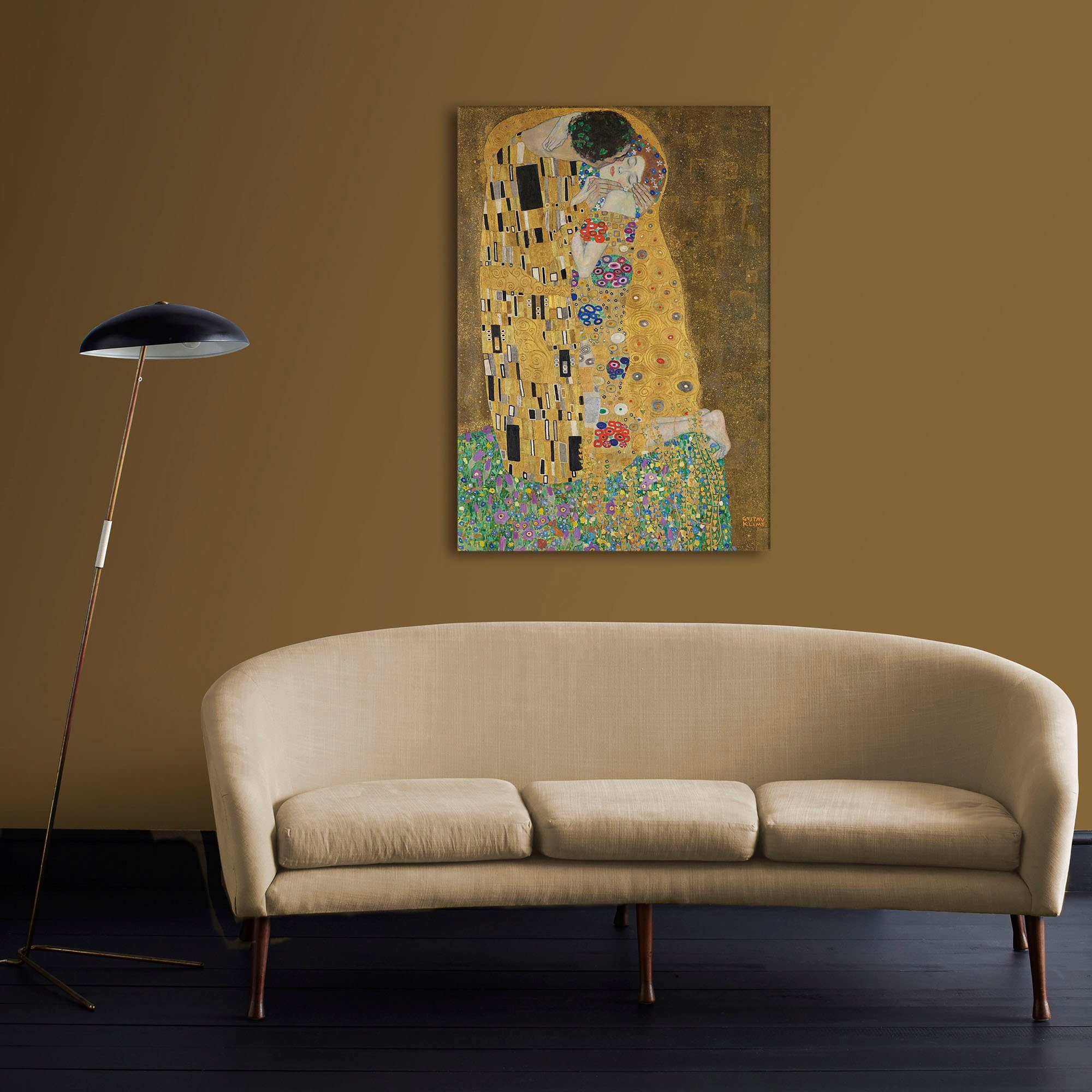 Art for the home Leinwandbild Kuss (Gustav Klimt), Art, Kiss (1 St), der Kuss 100 x 70 cm
