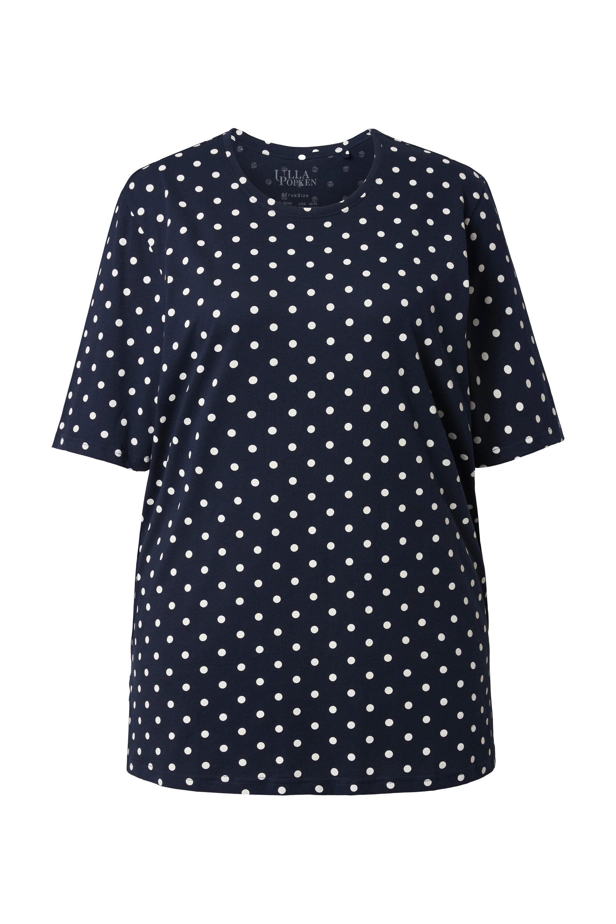 Ulla Popken T-Shirt T-Shirt Punkte Relaxed Rundhals Halbarm günstig online kaufen