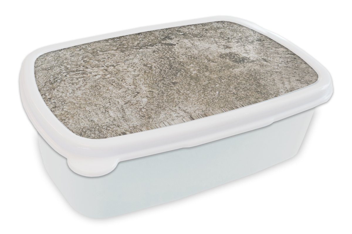 MuchoWow Lunchbox Zement - Antik - Beton - Grau, Kunststoff, (2-tlg), Brotbox für Kinder und Erwachsene, Brotdose, für Jungs und Mädchen weiß