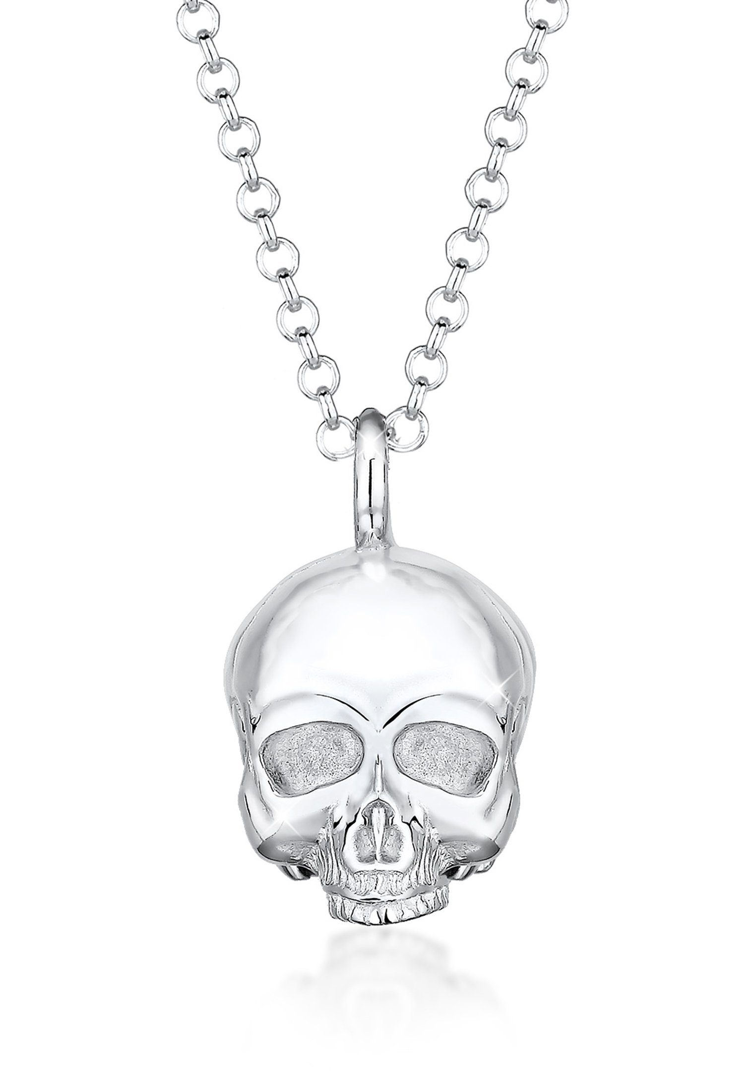 Kuzzoi Lange Kette Totenkopf Schädel Gothic 925 Sterling Silber, In sehr  hochwertiger Juweliersqualität gefertigt | Kettenanhänger