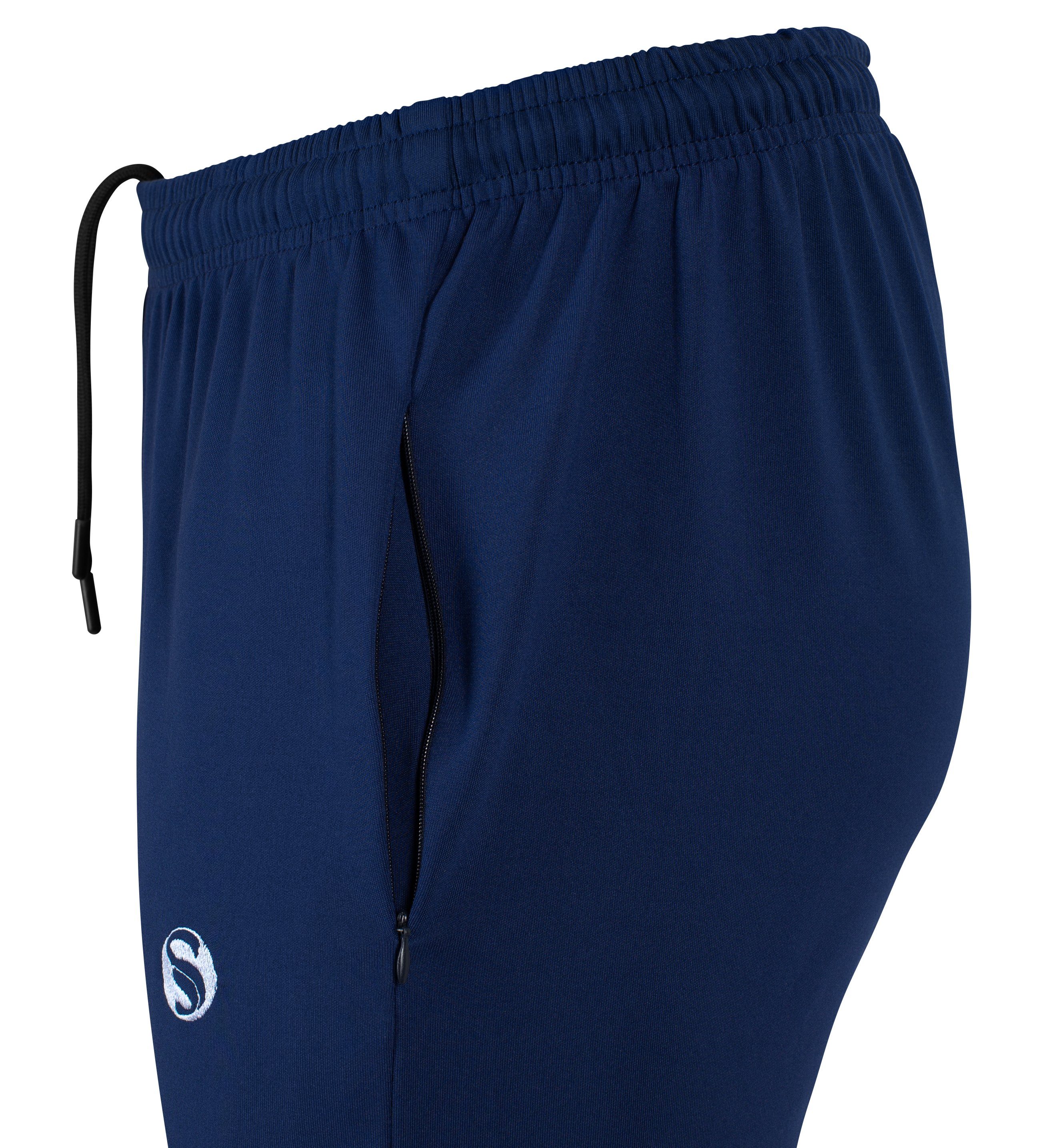 und Seitentaschen Sporthose, "WARM Bund Trainingshose UP", Jogginghose Marineblau Stark Jogginghose bequeme Soul® elastischem mit