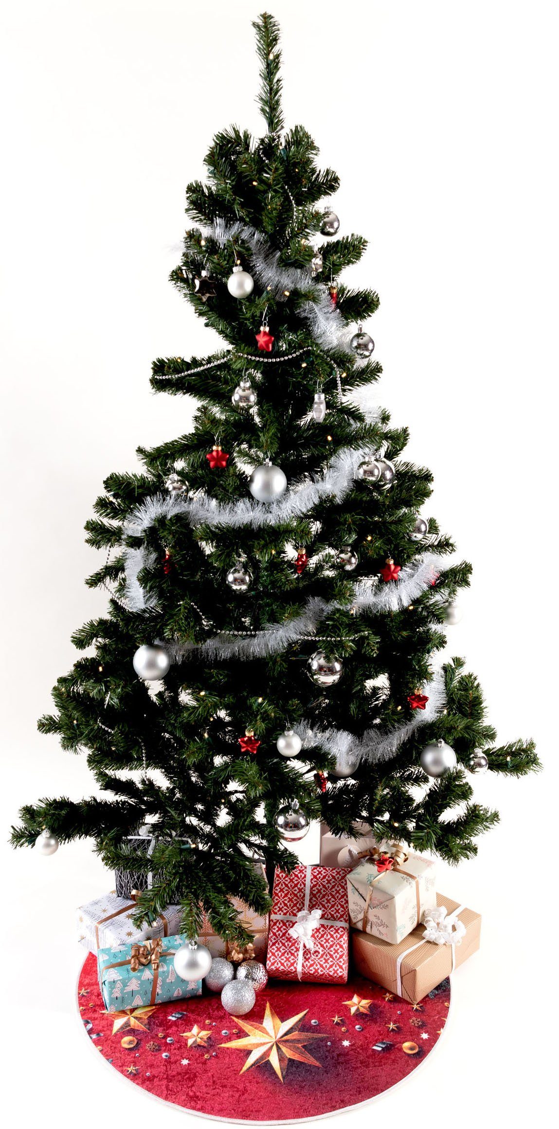 Weihnachten, mm, Christmas Unterlage Weihnachtsbaum waschbar, Teppich 5 1224, Sehrazat, Höhe: rund,