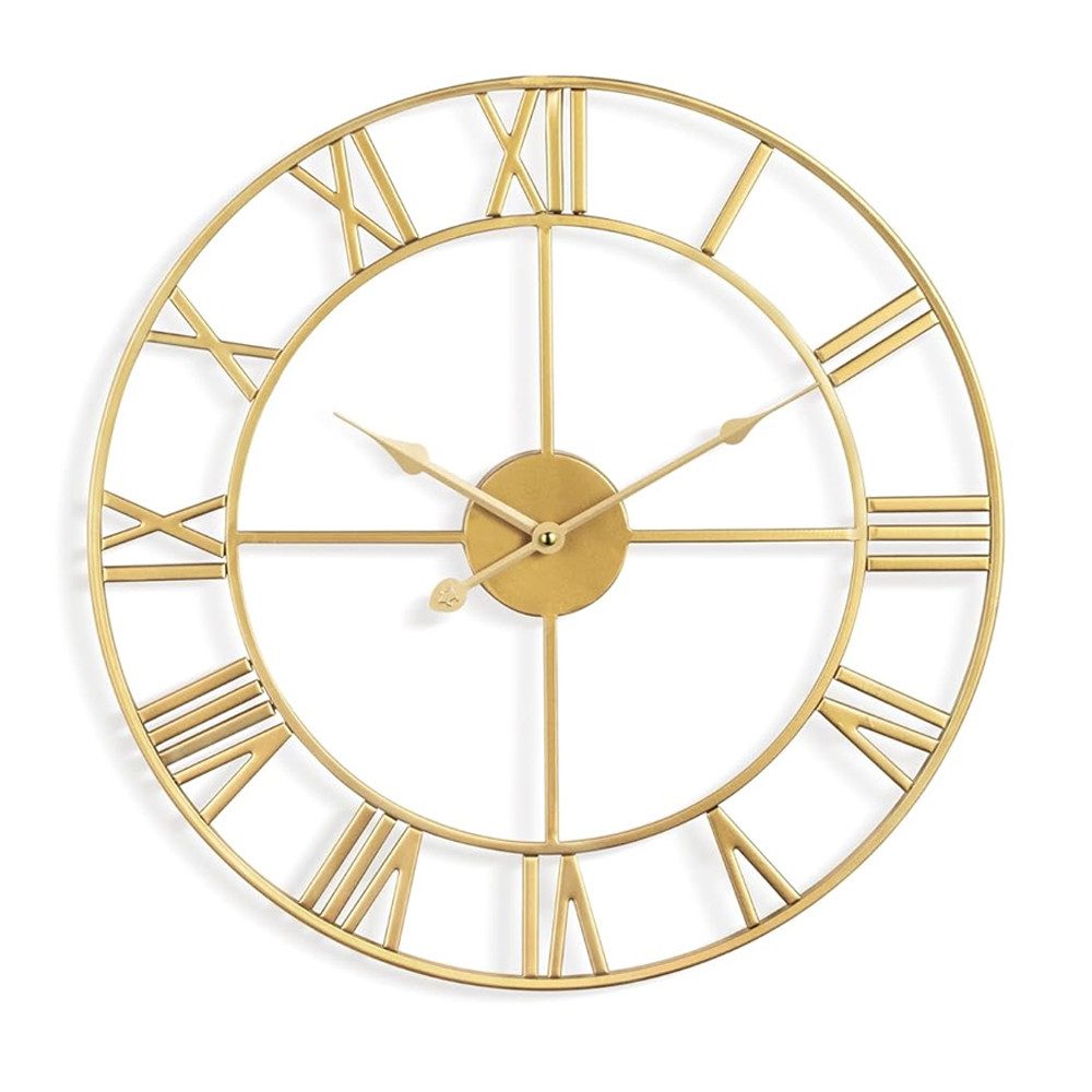 zggzerg Wanduhr Große Metall Wanduhr Leise Ohne Tickgeräusche Batteriebetri günstig online kaufen