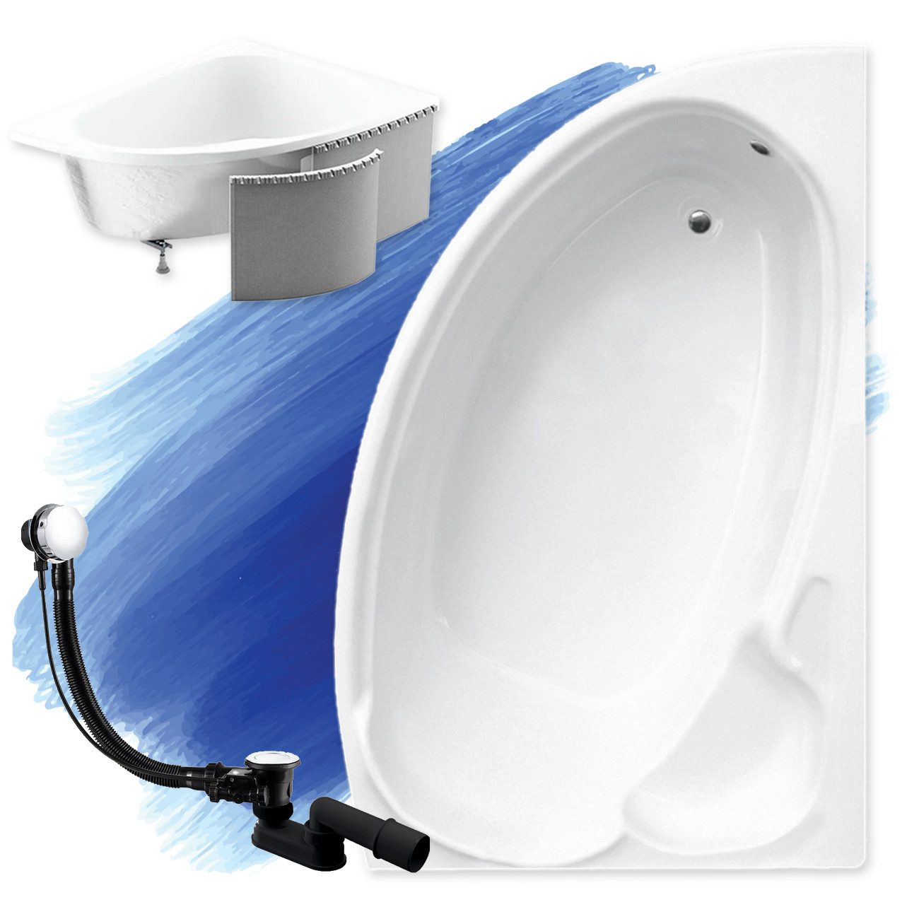 KOLMAN Badewanne Eckbadewanne Finezja 170x110, (Links/Rechts), günstig online kaufen