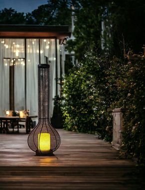 Arnusa LED Solarleuchte Laterne mit Solarkerze LED Stehlampe Dekoleuchte, Dämmerungsssensor, LED fest integriert, warmweiß, Outdoor besonderes Design mit Dämmerungssensor