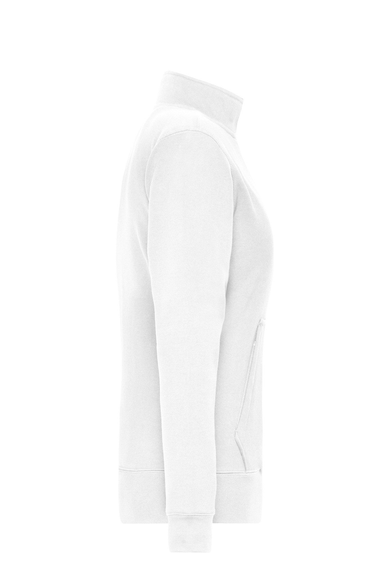 James & Nicholson Sweatjacke Leicht taillierte Damen Doppeljacke im Materialmix JN1809 Innen warmer Fleece, außen angenehmer Baumwoll-Jersey – Bild 4 von 4