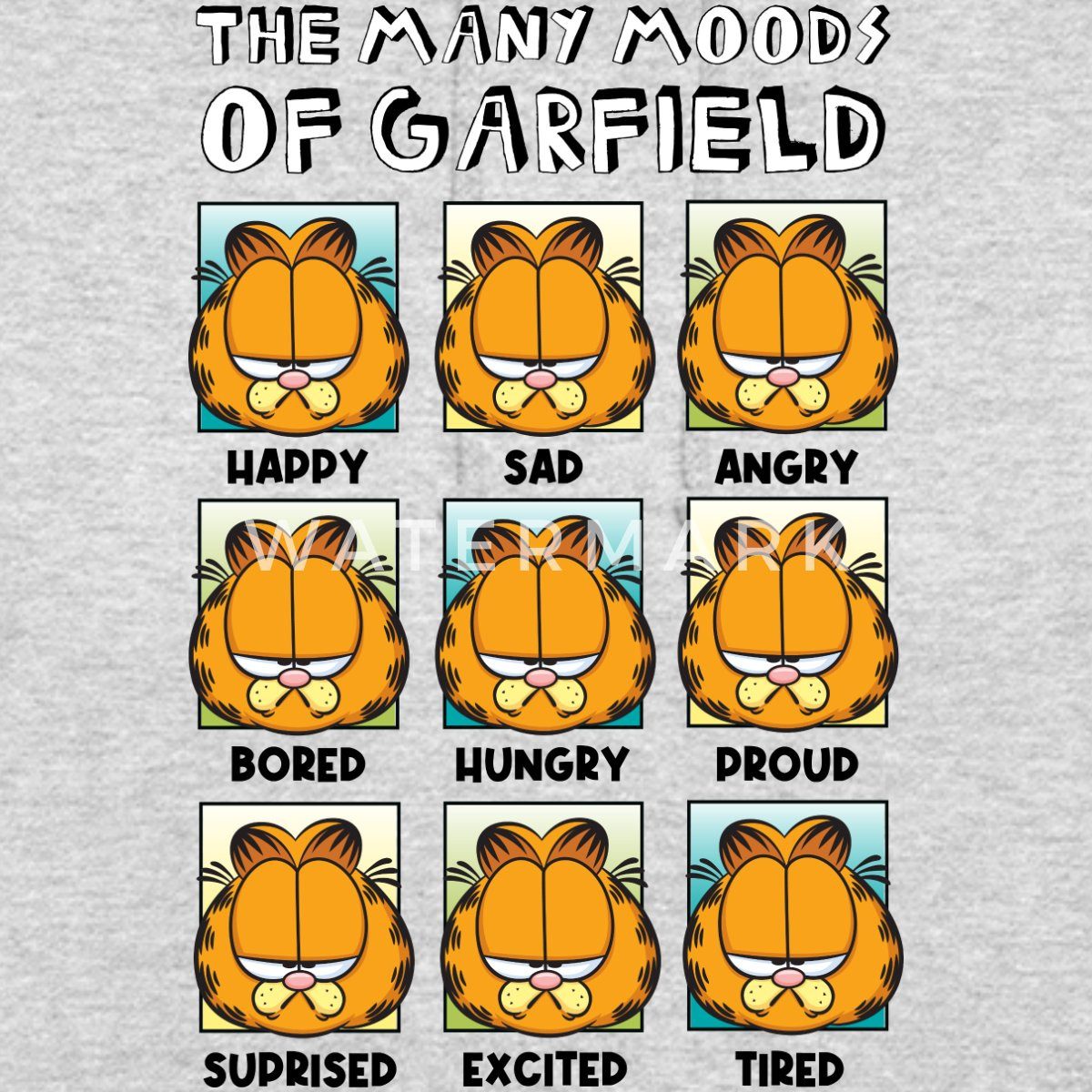 Spreadshirt Hoodie Garfield Stimmungen Von Garfield Kacheln Unisex Hoodie (1-tlg)