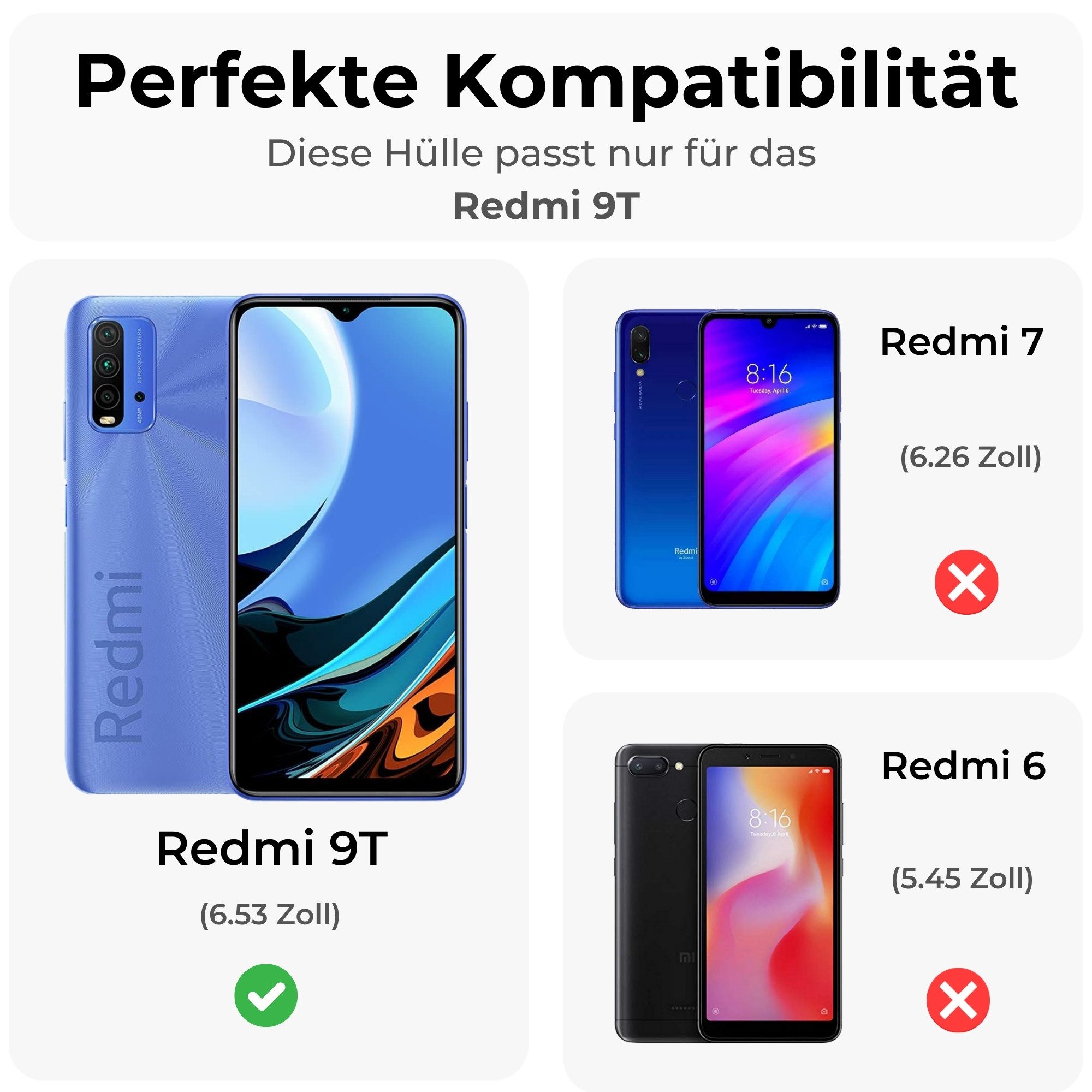 betterfon Handyhülle für alle Xiaomi Klapphülle Flip Case Wallet Case in, 3 Kartenfächer, Magnetverschluss & Standfunktion im Lederlook