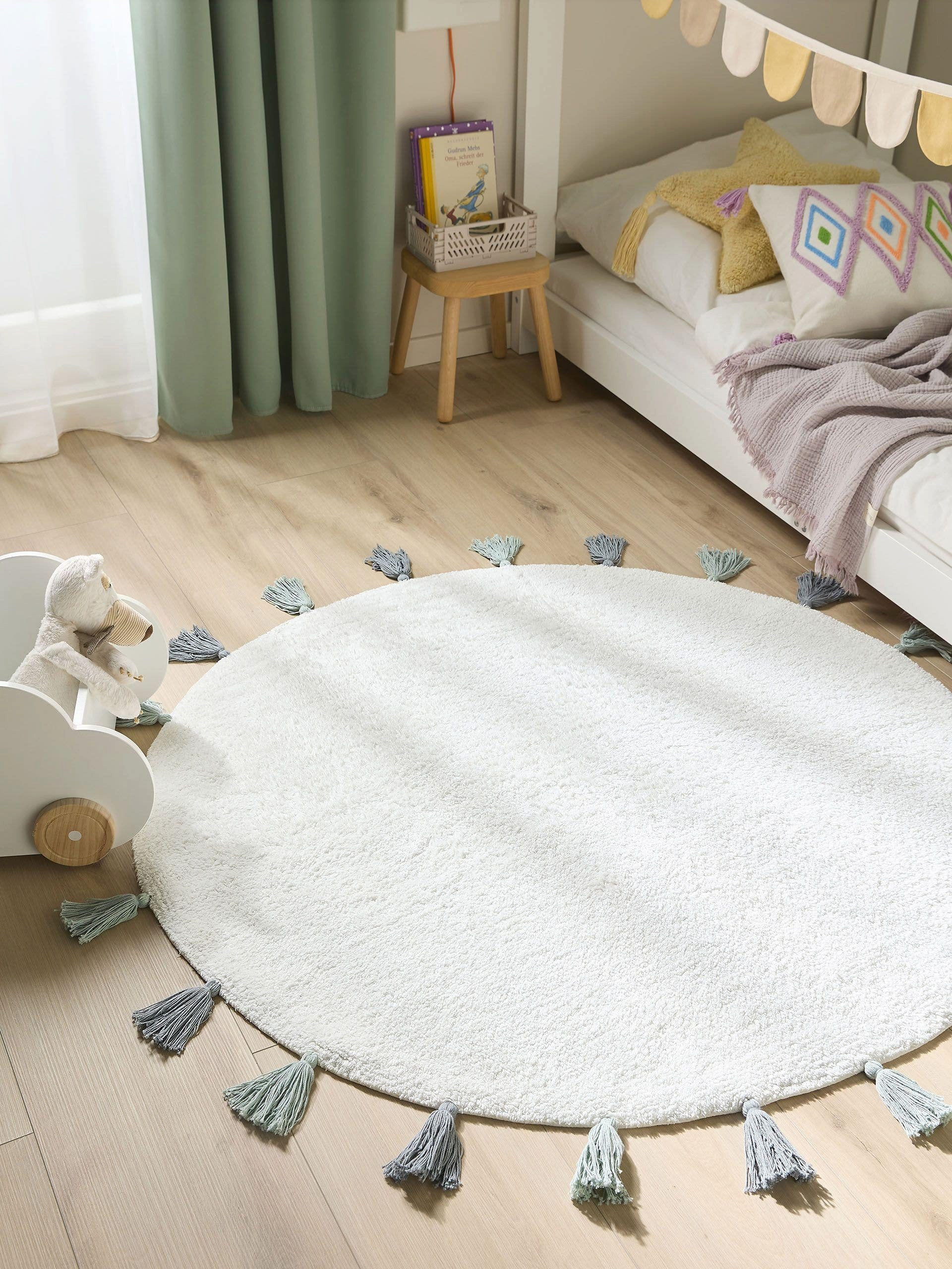 benuta Kinderteppich Malu, rund, Höhe: 6 mm, Kunstfaser, Berber, Ethno-Style, Wohnzimmer