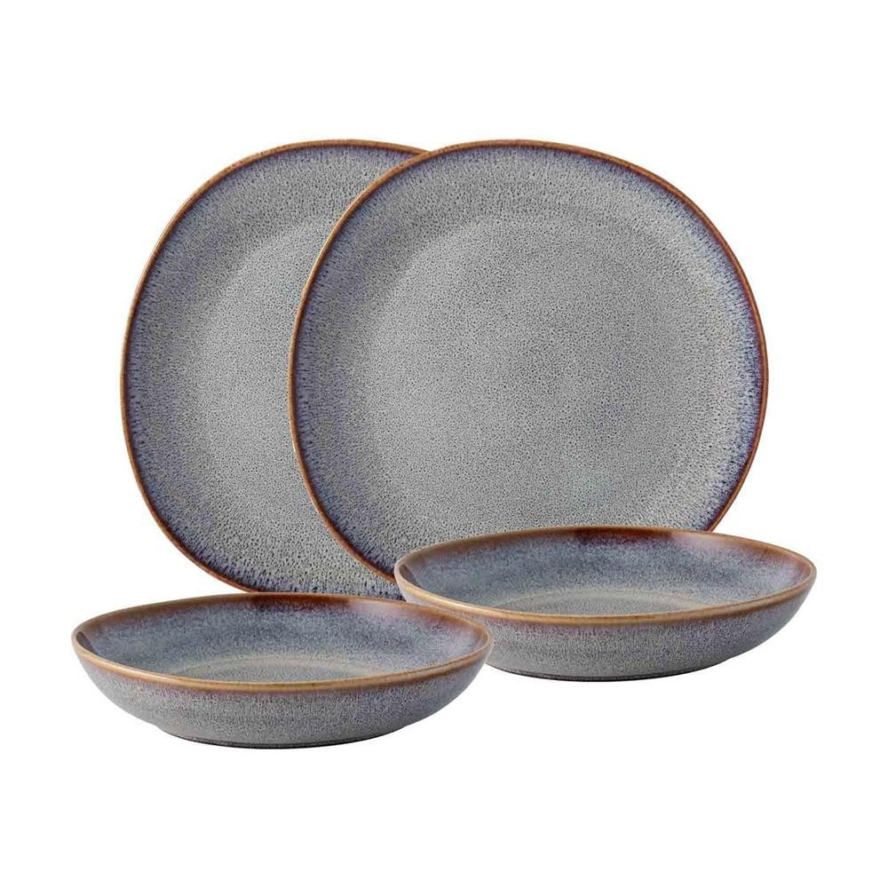 like. by Villeroy & Boch Tafelservice Lave Tafel-Set 4-tlg. (4-tlg), 2 Personen, Steingut
