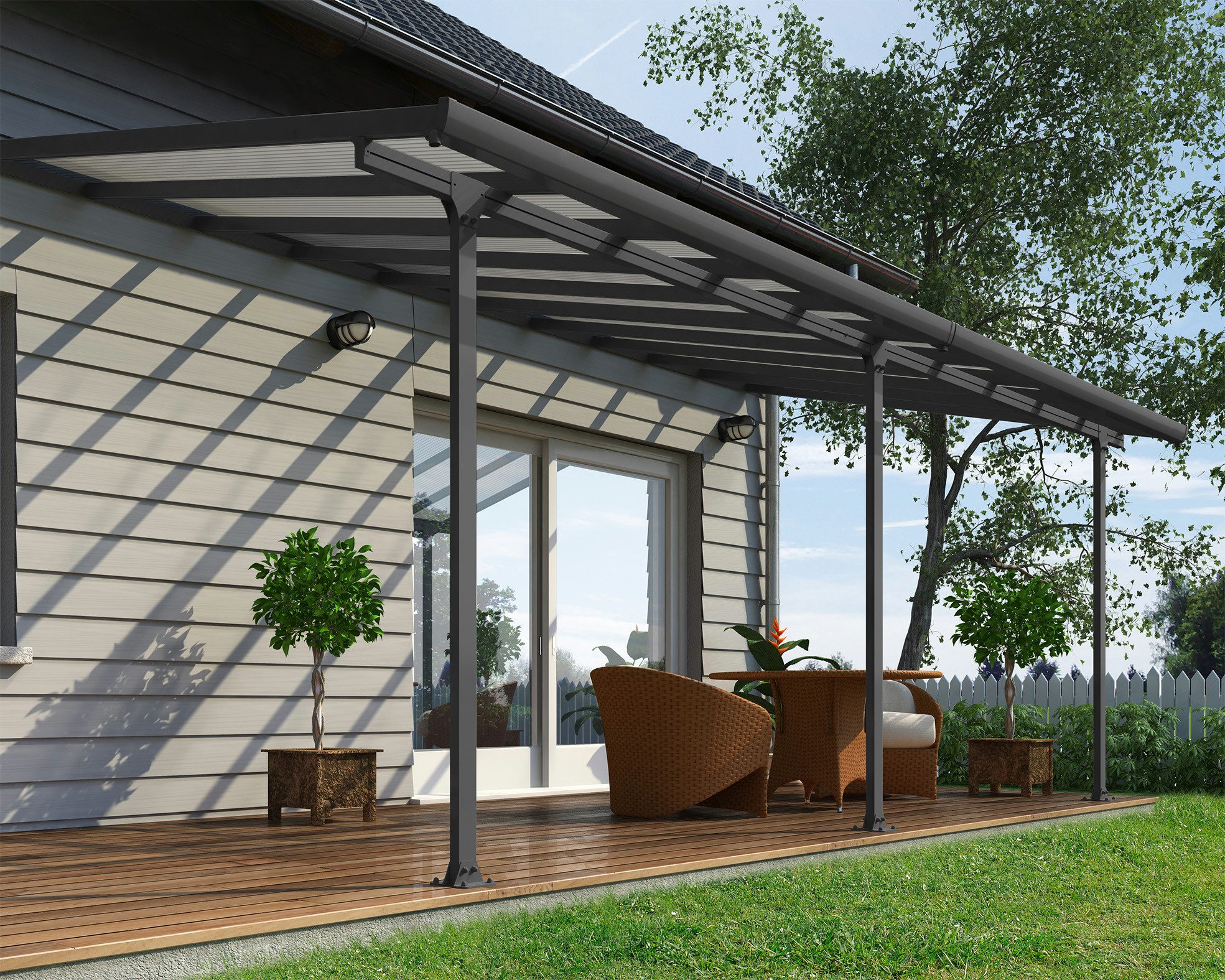 Palram - Canopia Terrassendach Feria Alu Terrassenüberdachung, BxT: 610x294 cm, einfache DIY Montage