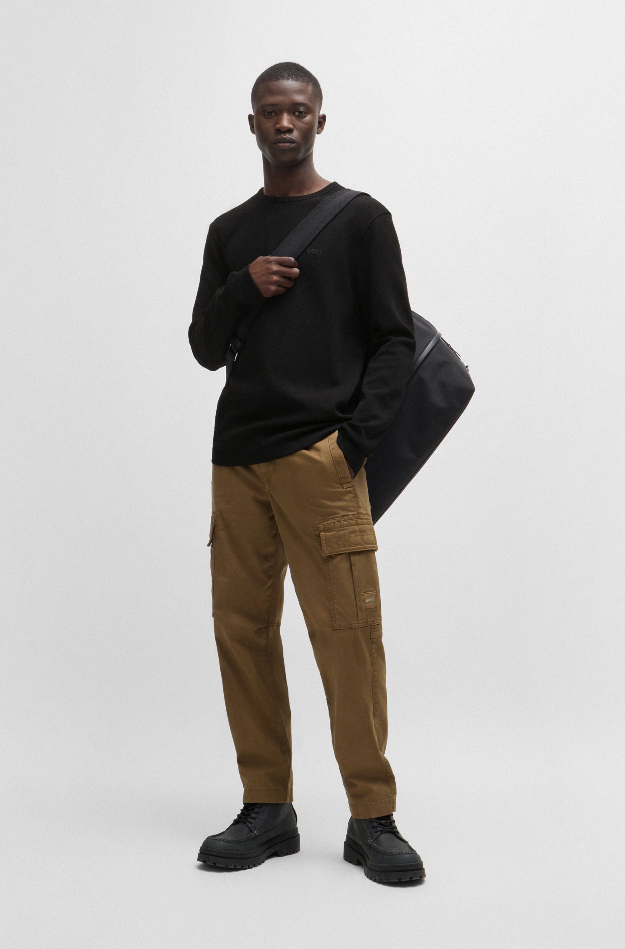 BOSS ORANGE Langarmshirt Tempesto mit BOSS-Stickerei