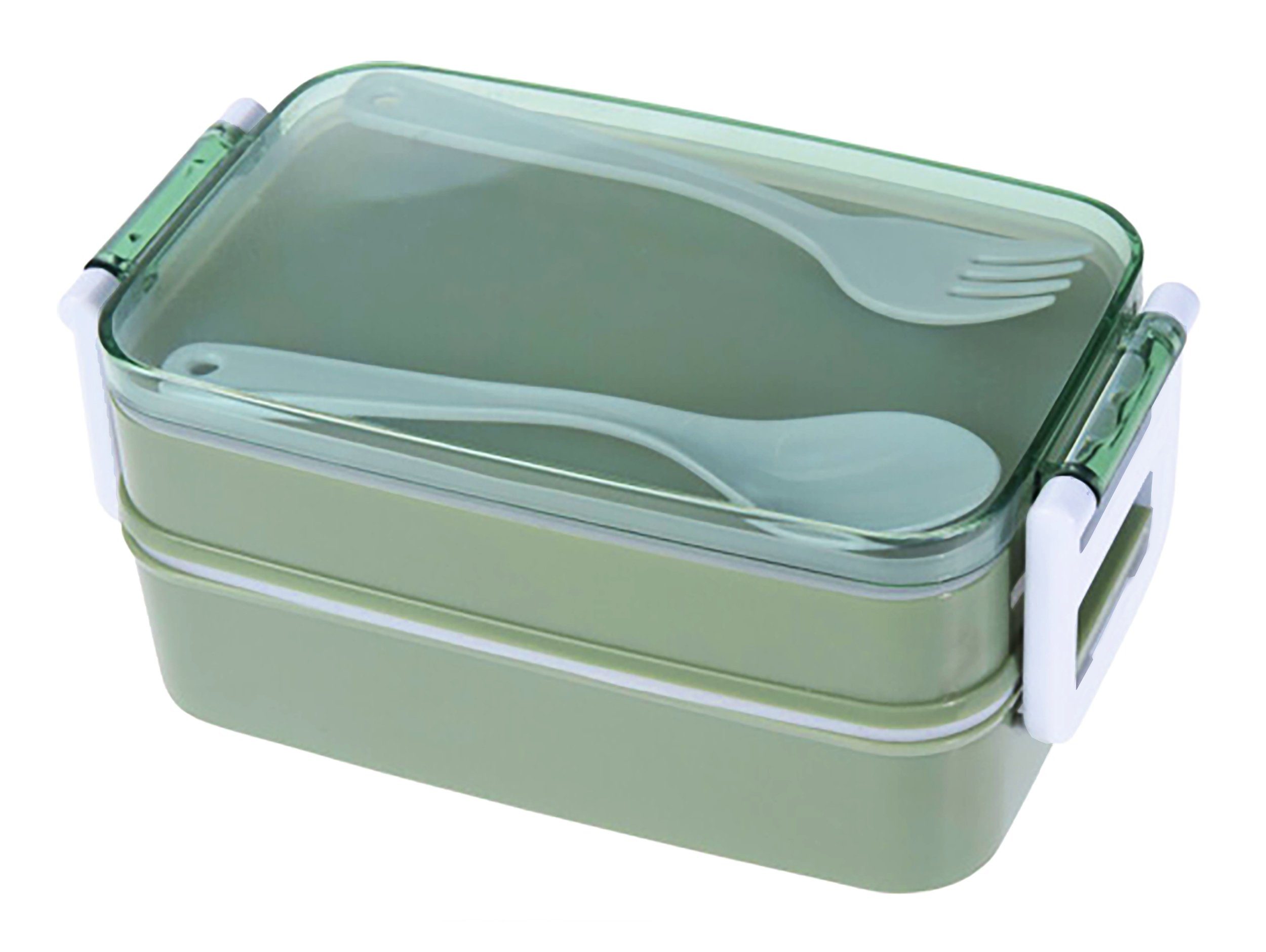Excellent Houseware Lunchbox »LUNCHBOX mit 2 Etagen Löffel Gabel Vesperbox  Proviantdose Brotzeit Aufbewahrung Frühstück Brotdose Brotbox Dose Box 45  (Grün)« online kaufen | OTTO