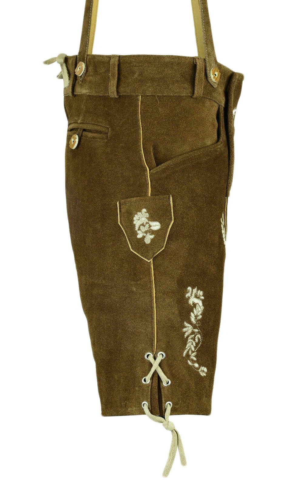 Myooka Trachtenlederhose Trachten Set Herren 5 Teilig,Trachtenlederhose Kurz Hemd Schuhe Socken – Bild 4 von 5