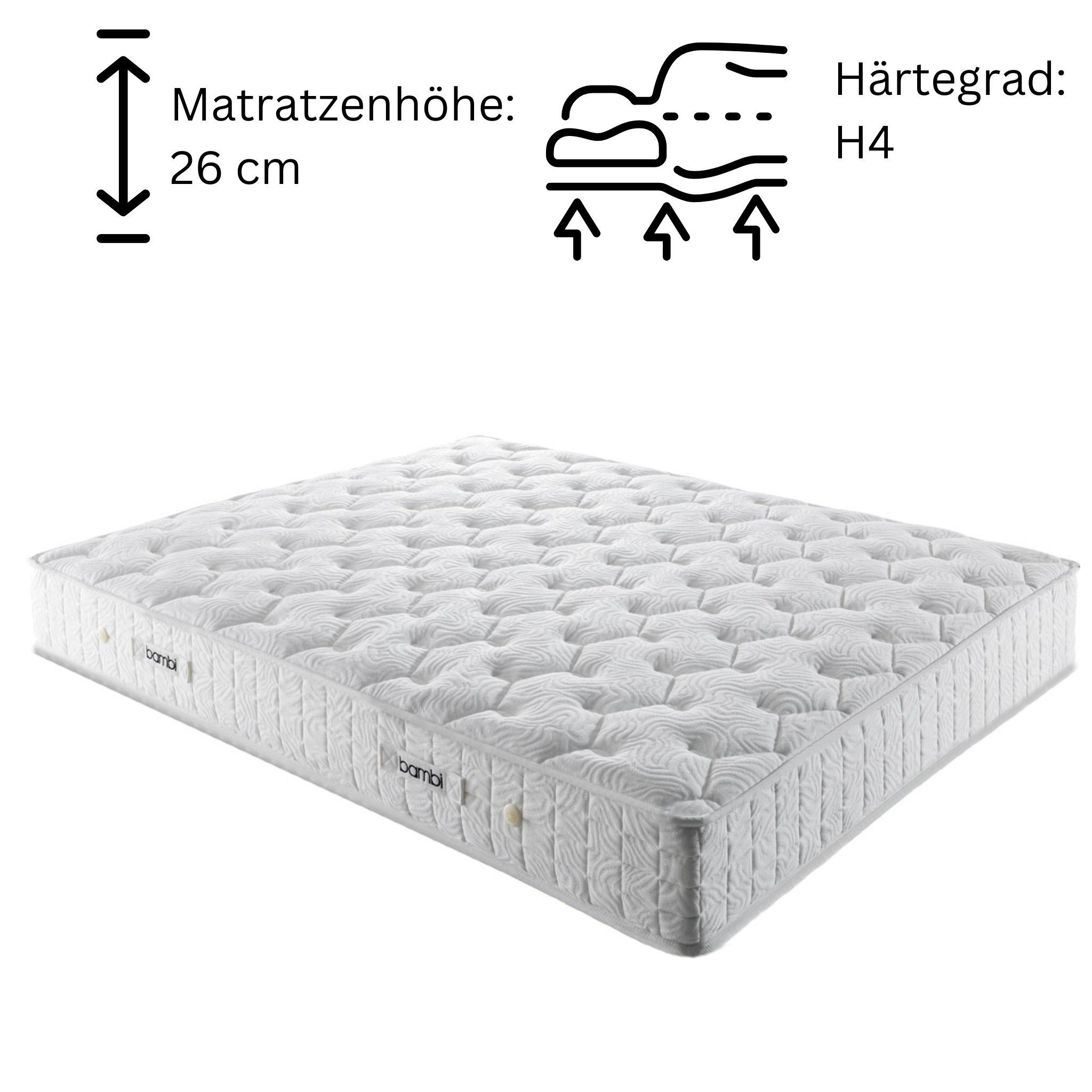 Bonnellfederkernmatratze 8 Schichten Höhe 26 cm Matratze 90x200 - 180x200 G günstig online kaufen