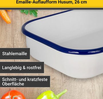 Krüger Auflaufform Husum, Stahlblech, ideal für Gratins, Aufläufe