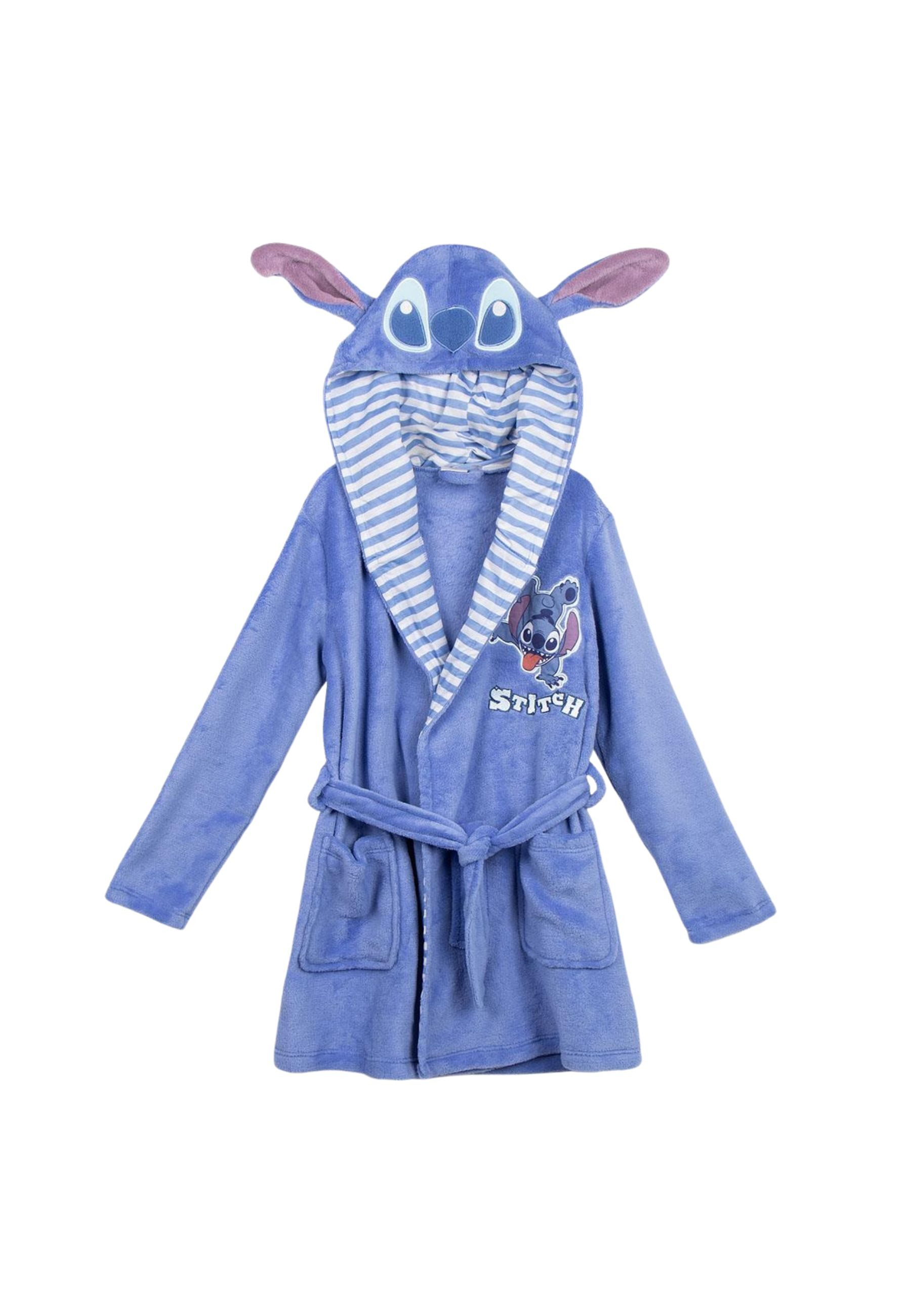 Disney Bademantel Stitch Bademantel mit Kapuze, 100% POLYESTER
