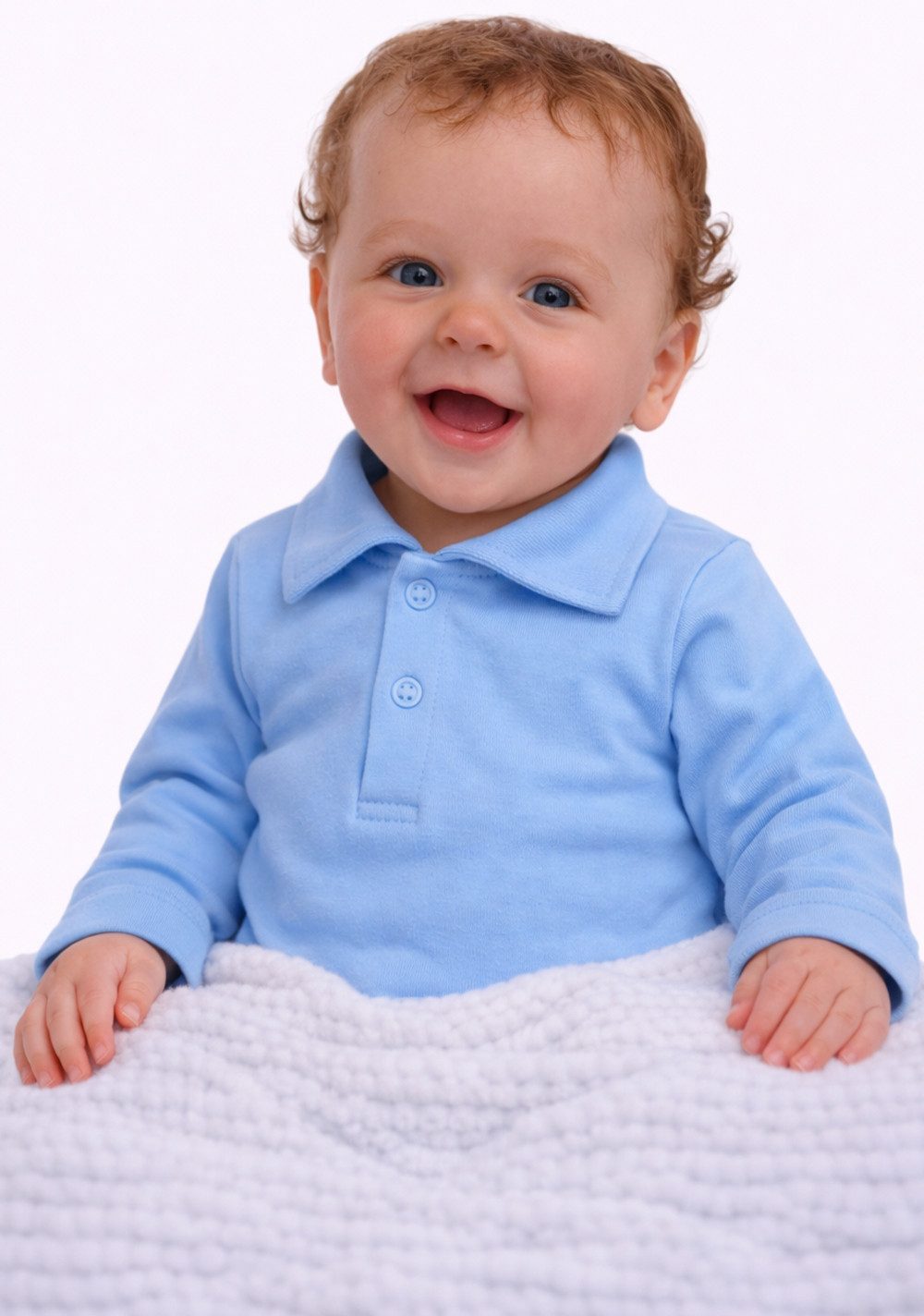 Body Baby Langarmbody mit Kragen in Blau für Neugeborene