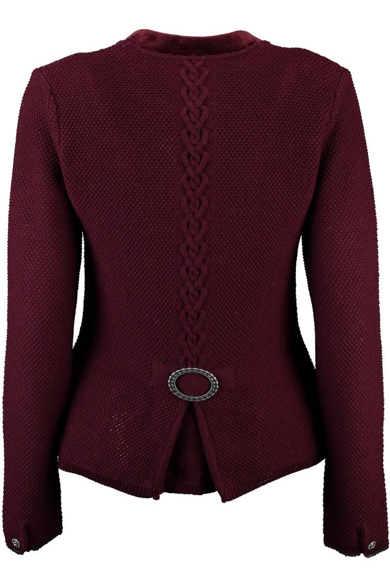 Spieth & Wensky Trachtenstrickjacke Trachten Strickjacke - SÜSSKLEE - burgund, schwarz