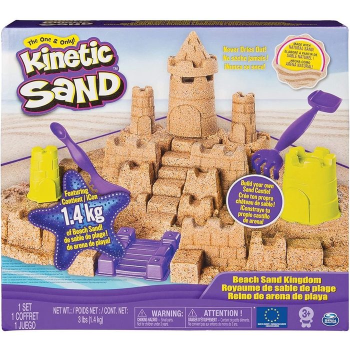Spin Master Spielsand Kinetic Sand Sandburgen Set mit 1 4 kg Kinetic Sand (Set) 1 4kg Kinetc Sand