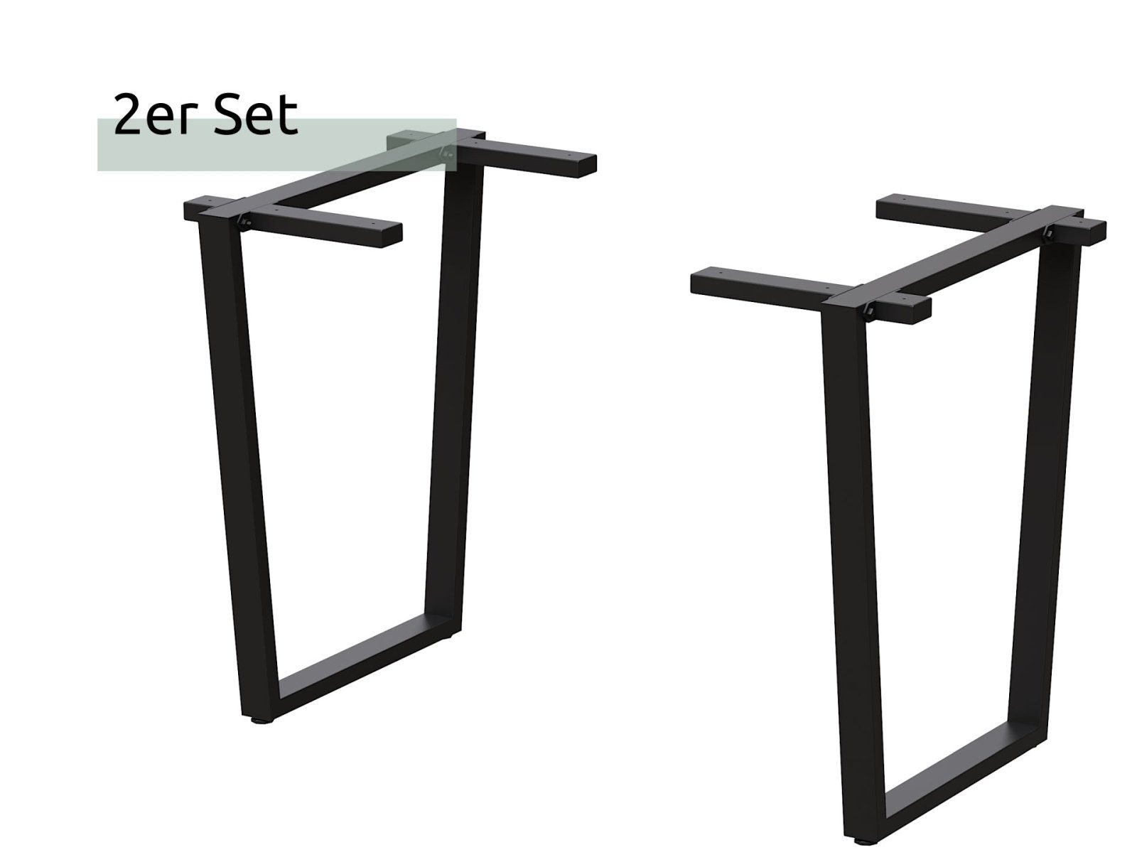 holz4home Esstisch Trapez Tischgestell Metall schwarz (1 Paar (2 Stück), pulvberbeschichtet