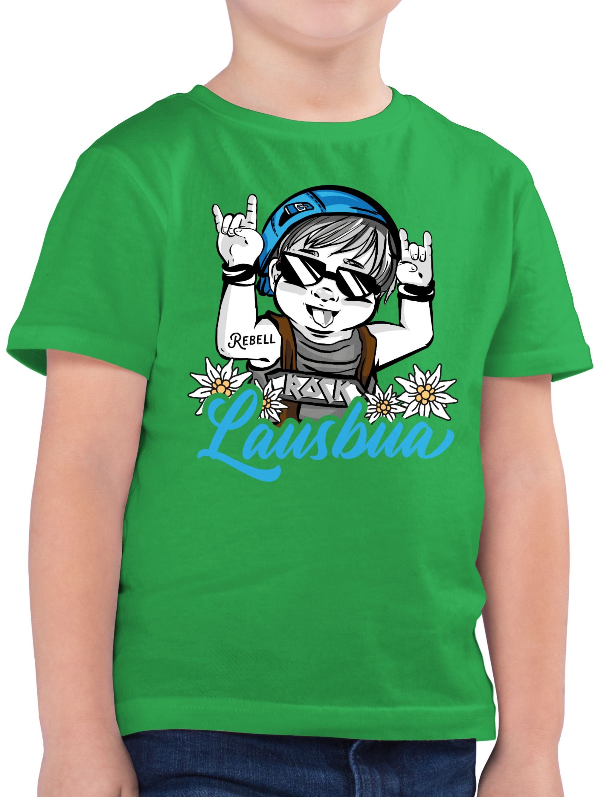Shirtracer T-Shirt Lausbua - blau Mode für Oktoberfest Kinder Outfit 2 Grün