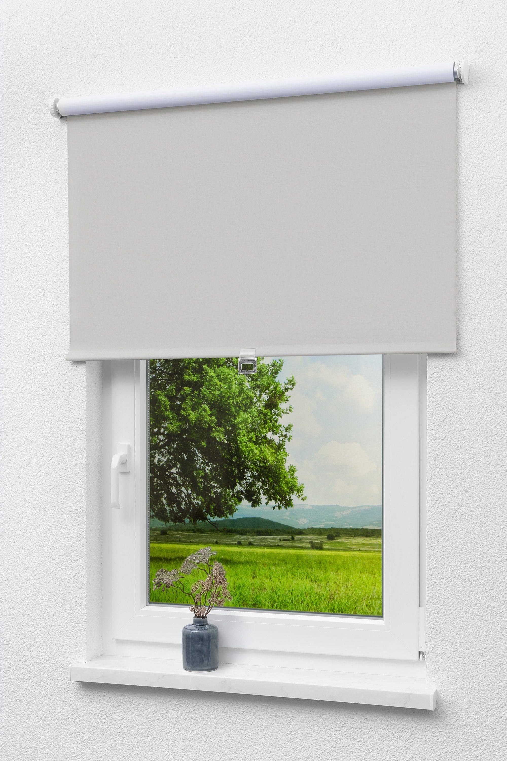 Rollo Qualitätsspringrollo abdunkelnd Grau, LYSEL®, abdunkelnd, HxB 190x62cm