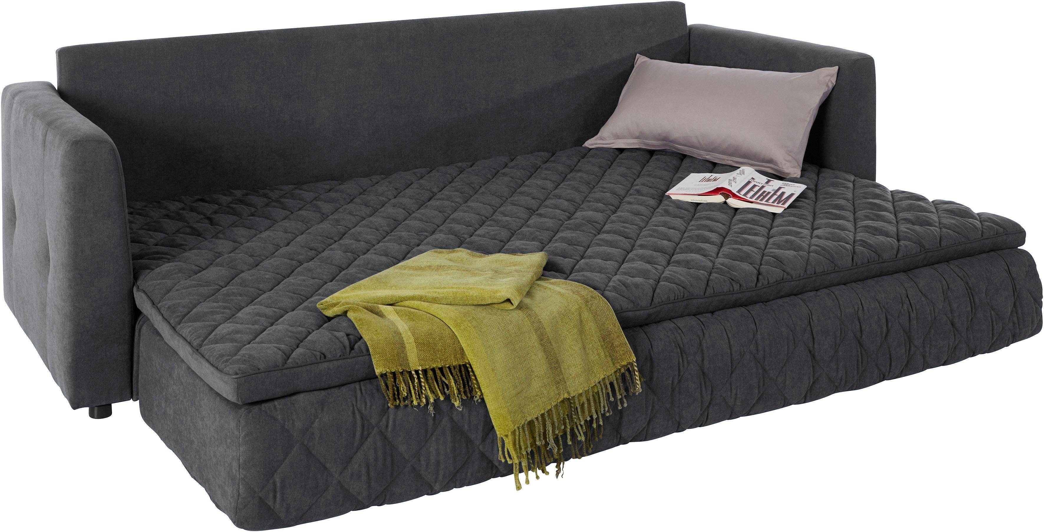 Home affaire Schlafsofa Kelly, Topper inklusive; mit Federkern, Bezug ist abnehmbar