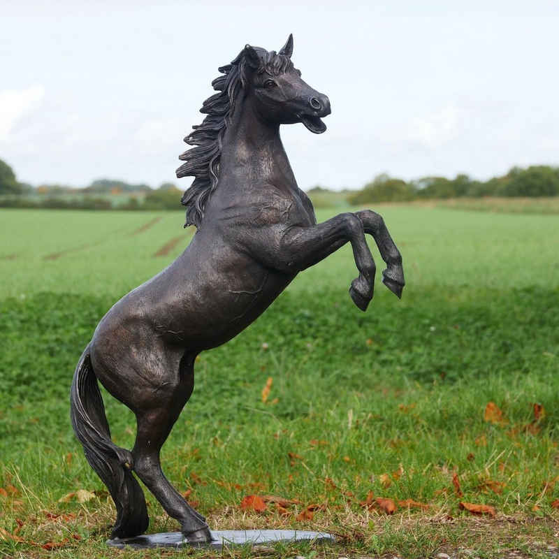 bronZartes Gartenfigur Bronzeskulptur "Springendes Pferd"