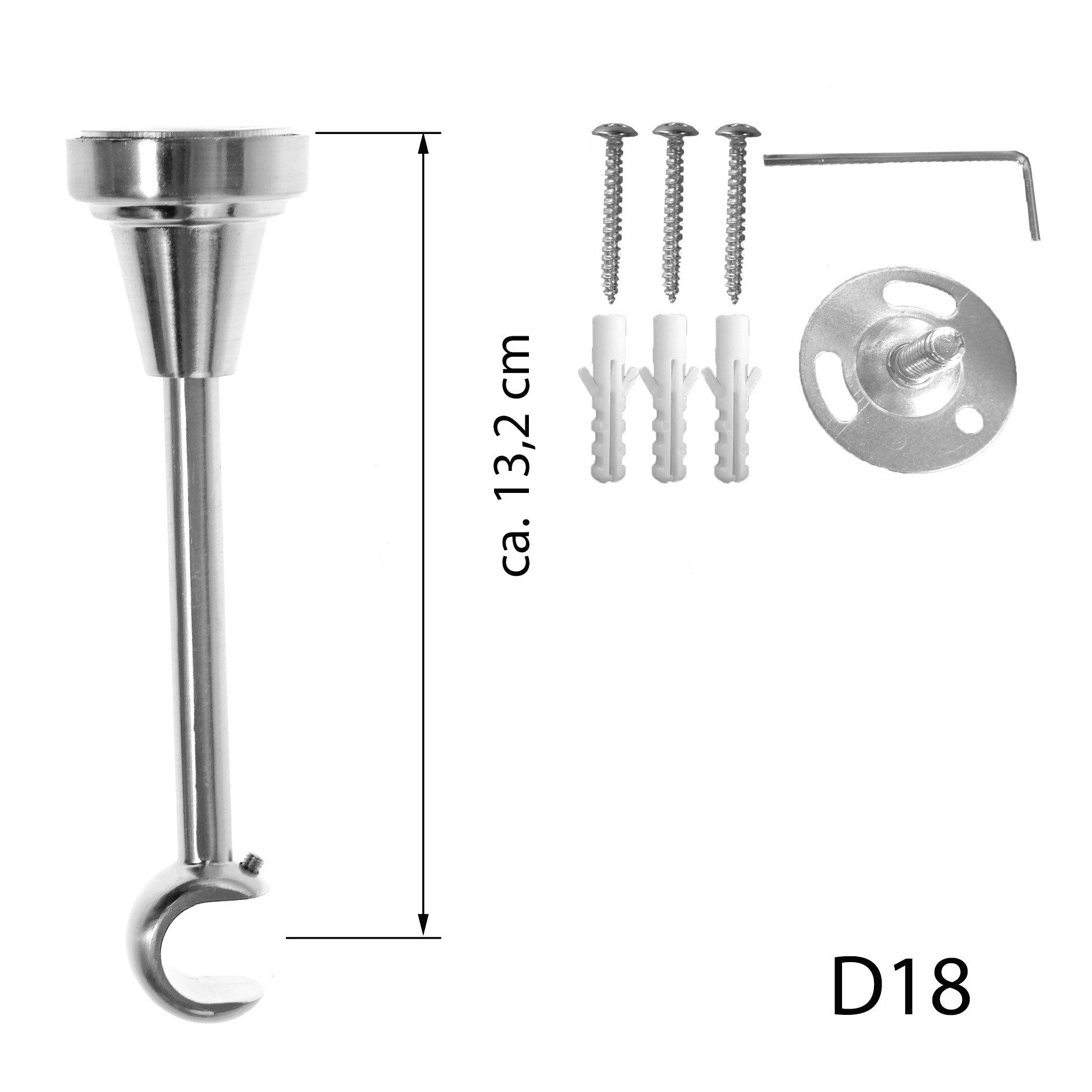 BASIT Gardinenstange Edelstahloptik 19mm mit Deckenträgern günstig online kaufen