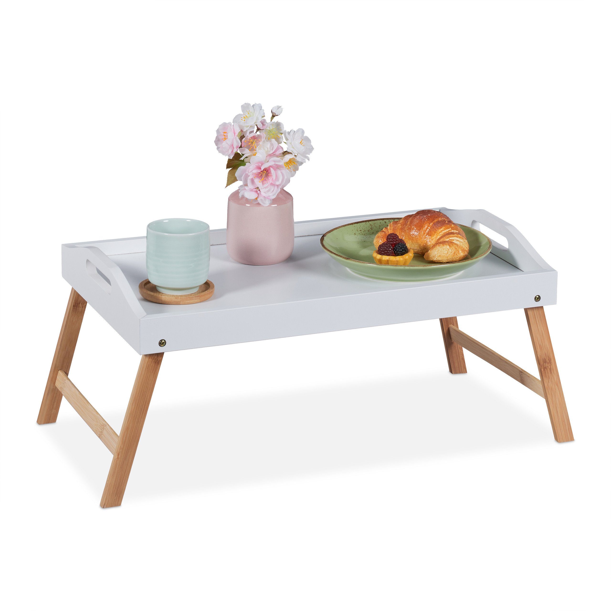 relaxdays Tabletttisch Klappbares Betttablett