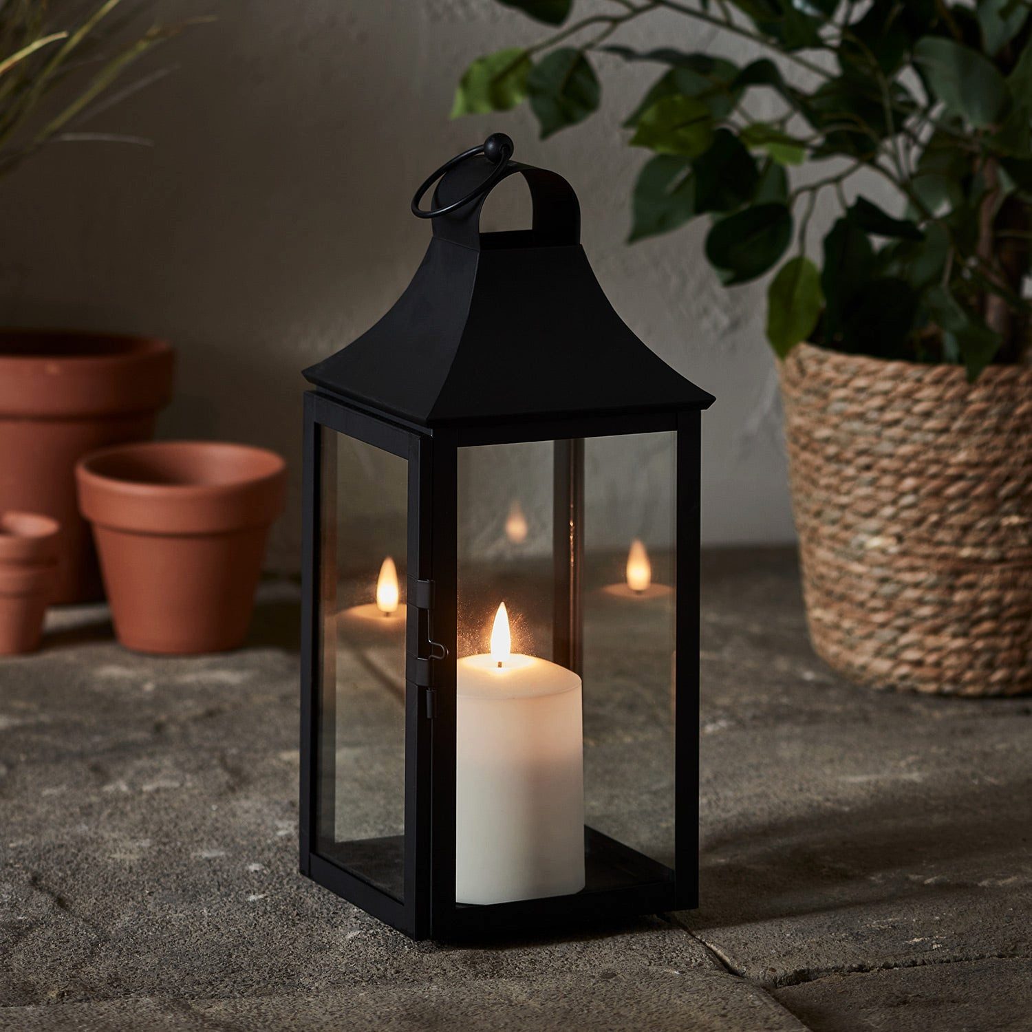 Lights4fun LED Laterne 34cm Albury Gartenlaterne mit TruGlow® Outdoor Kerze mit Fernbedienung – Bild 5 von 5