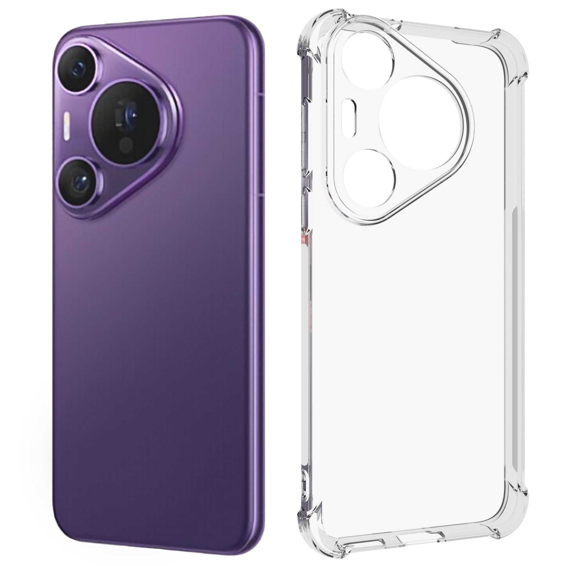 mtb more energy Smartphone-Hülle Clear Armor Case für Huawei Pura 70 Pro / Pro+, Transparente TPU Schutzhülle Case Backcover mit Anti-Shock Verstärkung
