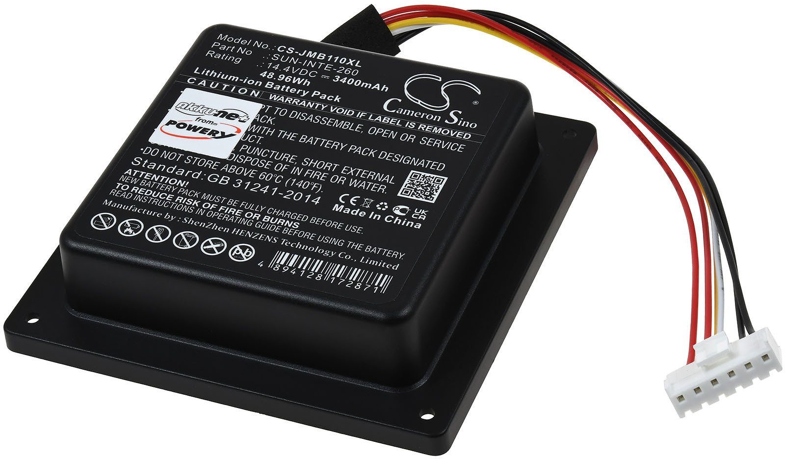 Powery Akku für JBL Typ DH14026CHM Akku 3400 mAh (14.4 V)