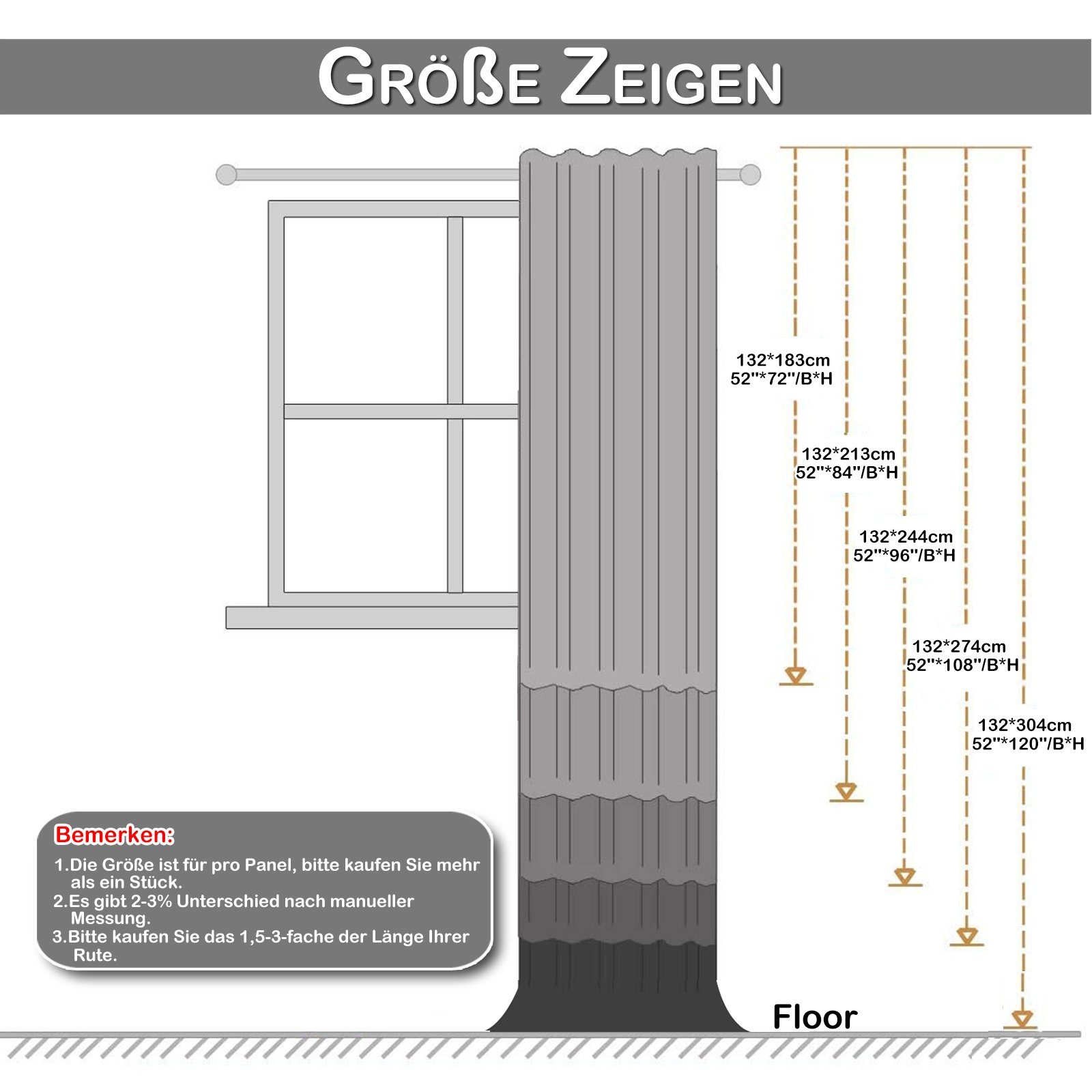 Wohnzimmer Rosnek, Samt, 183×132;213×132;244×132;274×132;304×132 Deko, Braun St), Vorhang Schlafzimmer Stangendurchzug geblümter Luxuriöser, H×B: für (2 verdunkelnd,