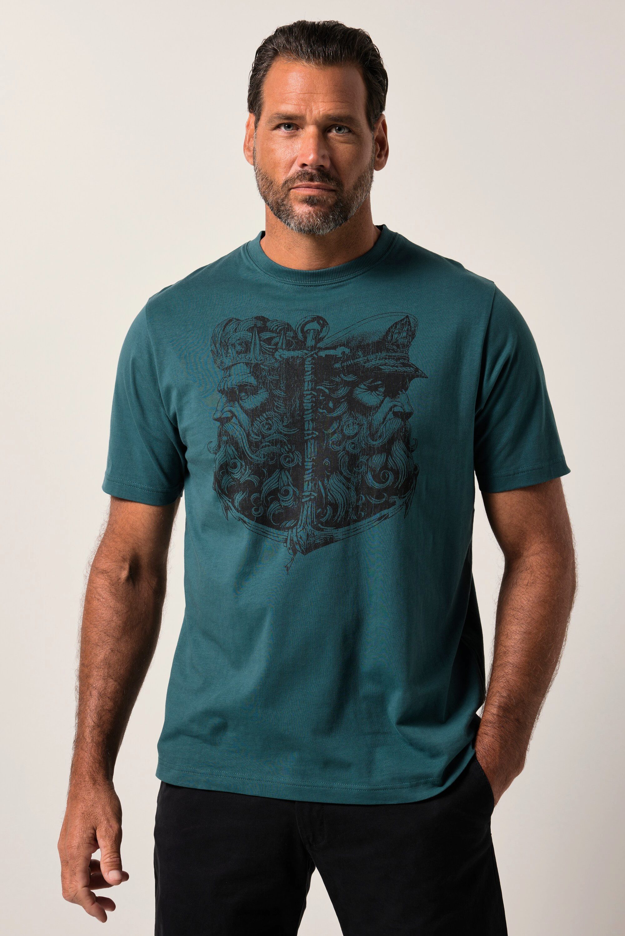 JP1880 T-Shirt T-Shirt Halbarm Rundhals Print