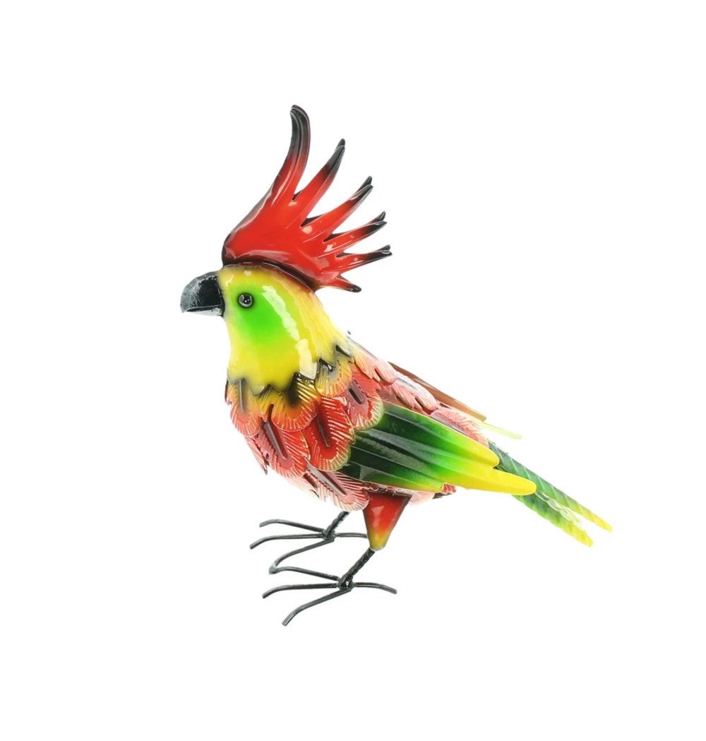 Home-trends24.de Dekofigur Kakadu Deko Vogel bunt Metall Figur Höhe 30 cm
