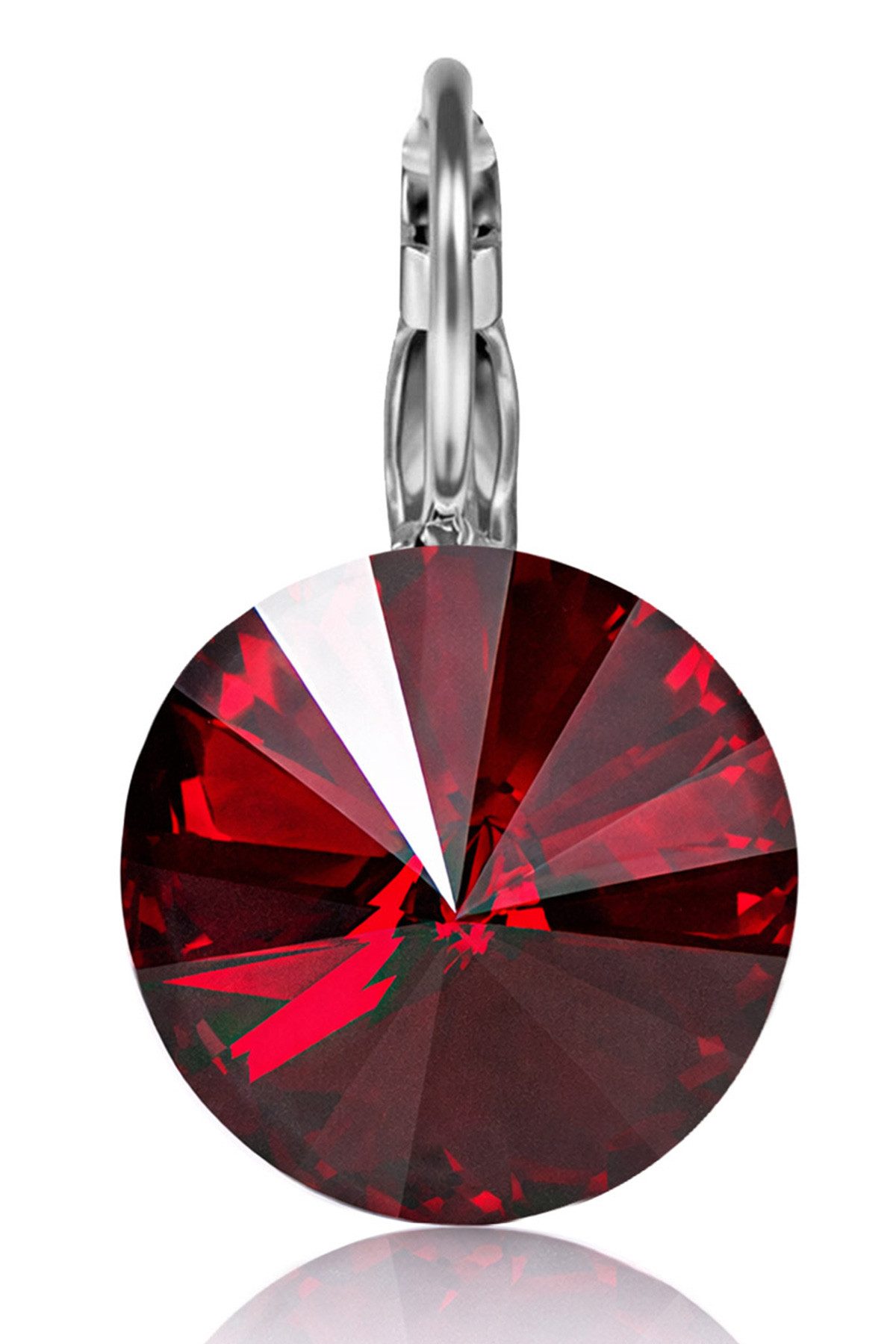 LUISIA® Paar Ohrhänger Silberne Ohrringe "Rivoli" mit 12 mm Kristallen von Swarovski® (2-tlg., inkl. Schmuckbox), Große Farbauswahl