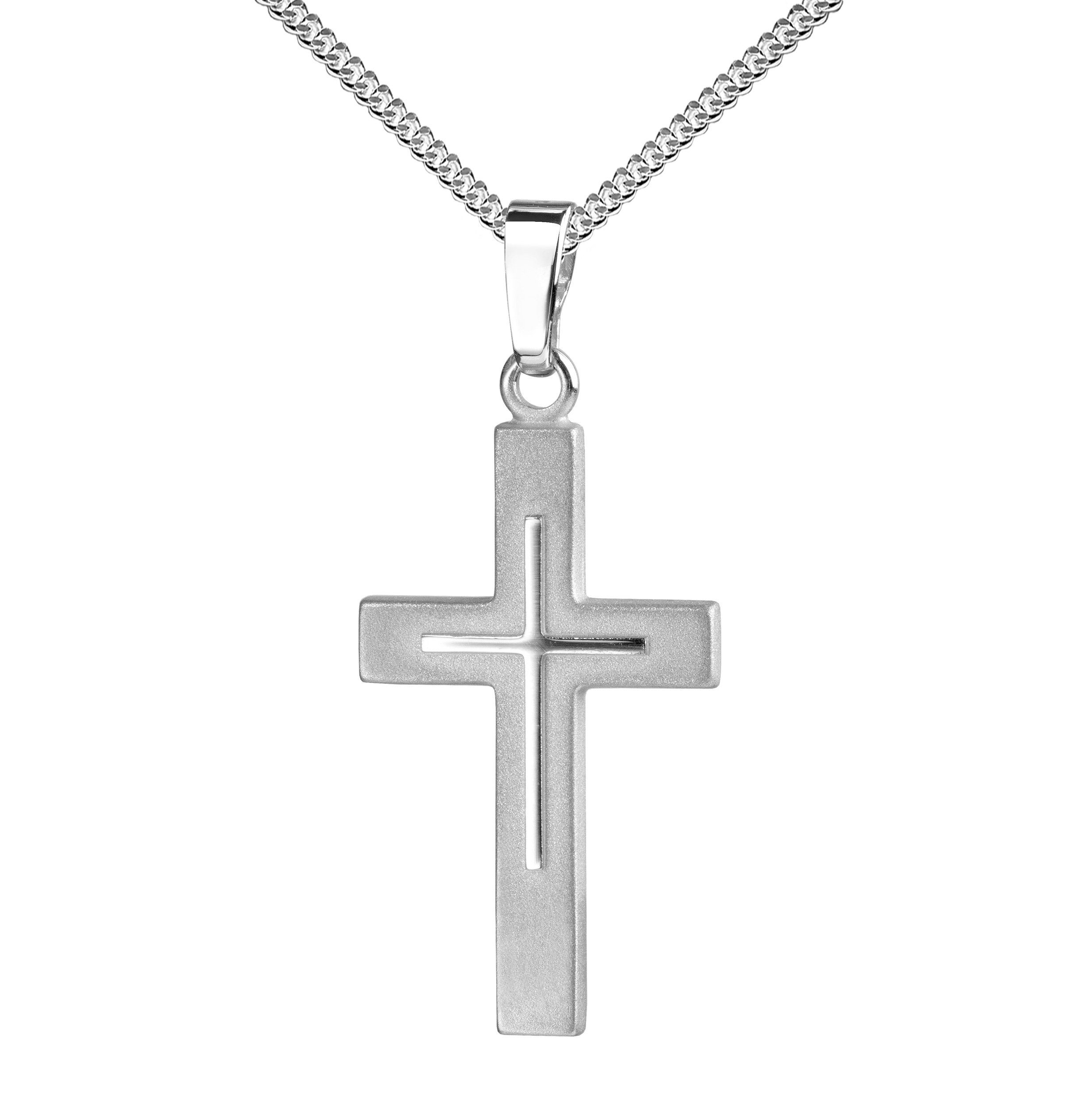 Kreuzkette Anhänger Kreuz Silber - Made in Germany