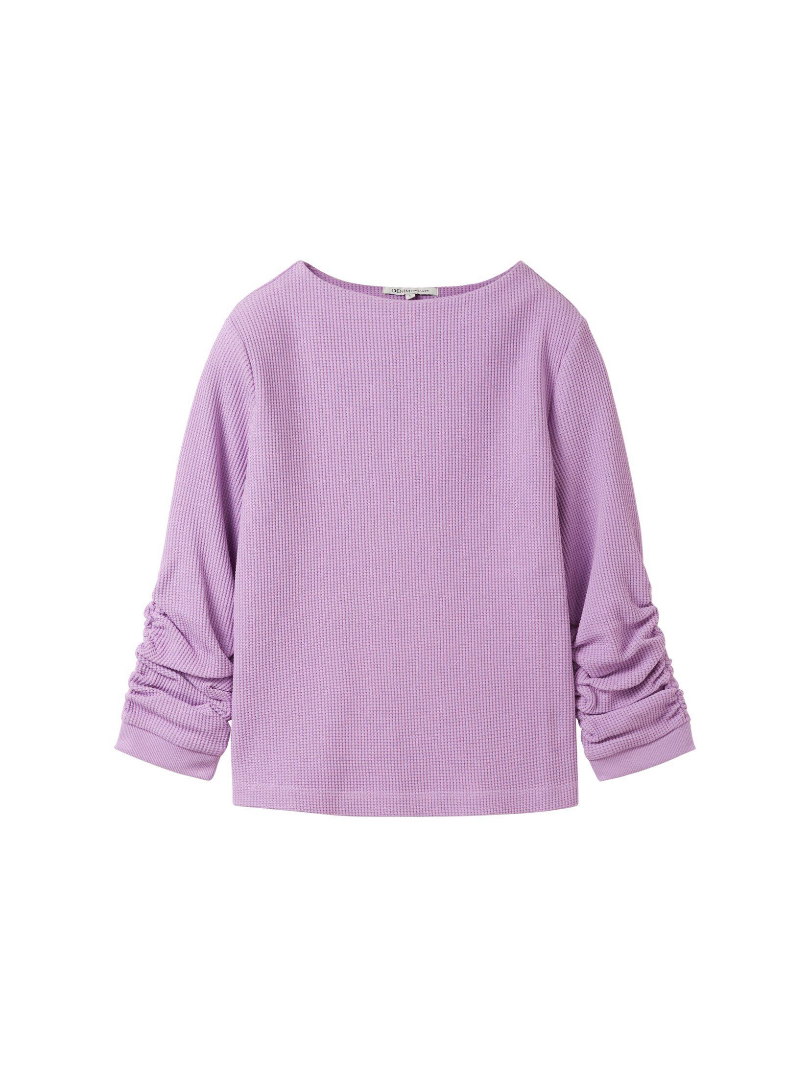 Denim purple Falten TOM heather mit TAILOR Sweatshirt Sweatshirt