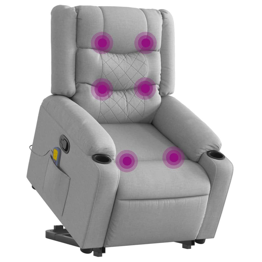 vidaXL Sessel Massagesessel mit Aufstehhilfe Hellgrau günstig online kaufen
