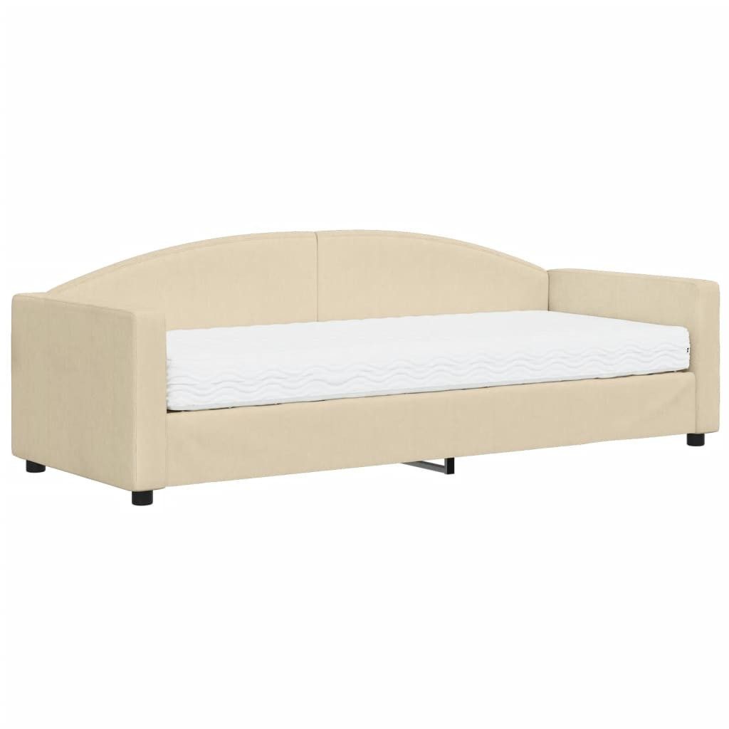 vidaXL Bett Tagesbett mit Matratze Creme günstig online kaufen