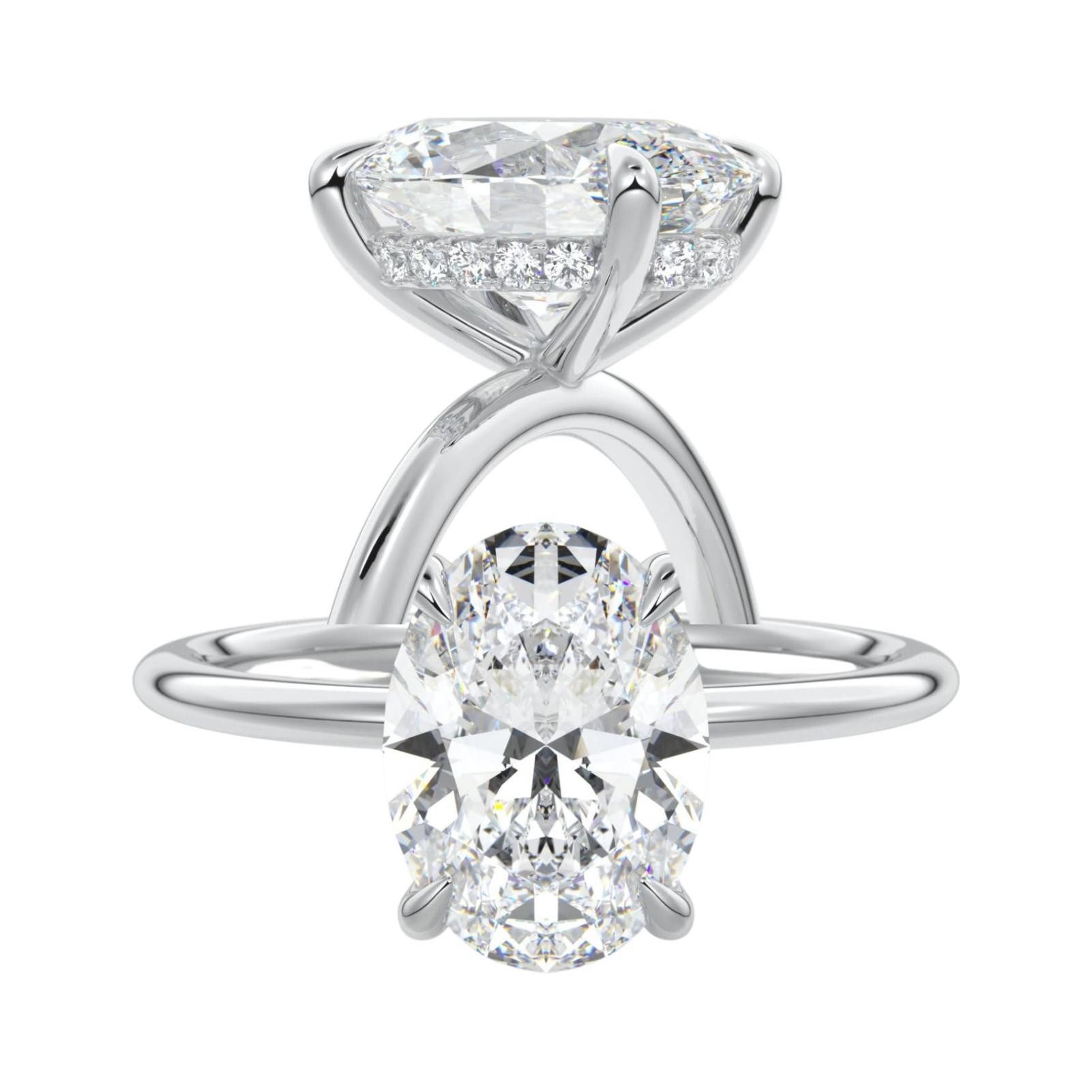Jumpeak Diamantring Diamantring mit 1ct/2ct/3 ct, Damenring aus 585er Gold, Damen-Ehering, Verlobungsring,Damenring aus Gold,Geburtstagsgeschenk,IGI-Zertifikat