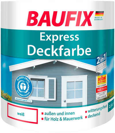 Baufix Lack »Express Deckfarbe«, 2,5 Liter, weiß